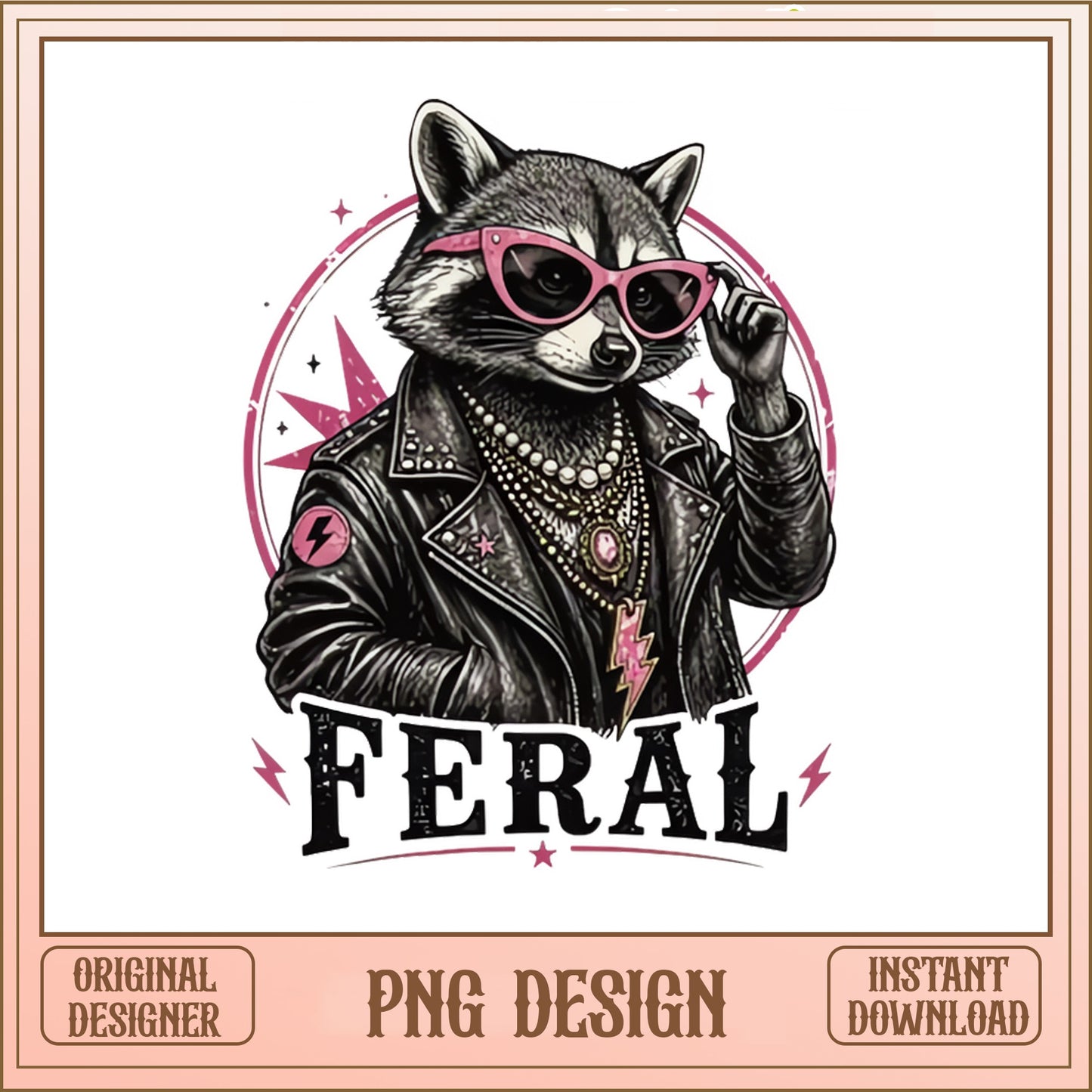 Feral Raccoon PNG, Funny Raccoon Shirt Design, Raccoon PNG