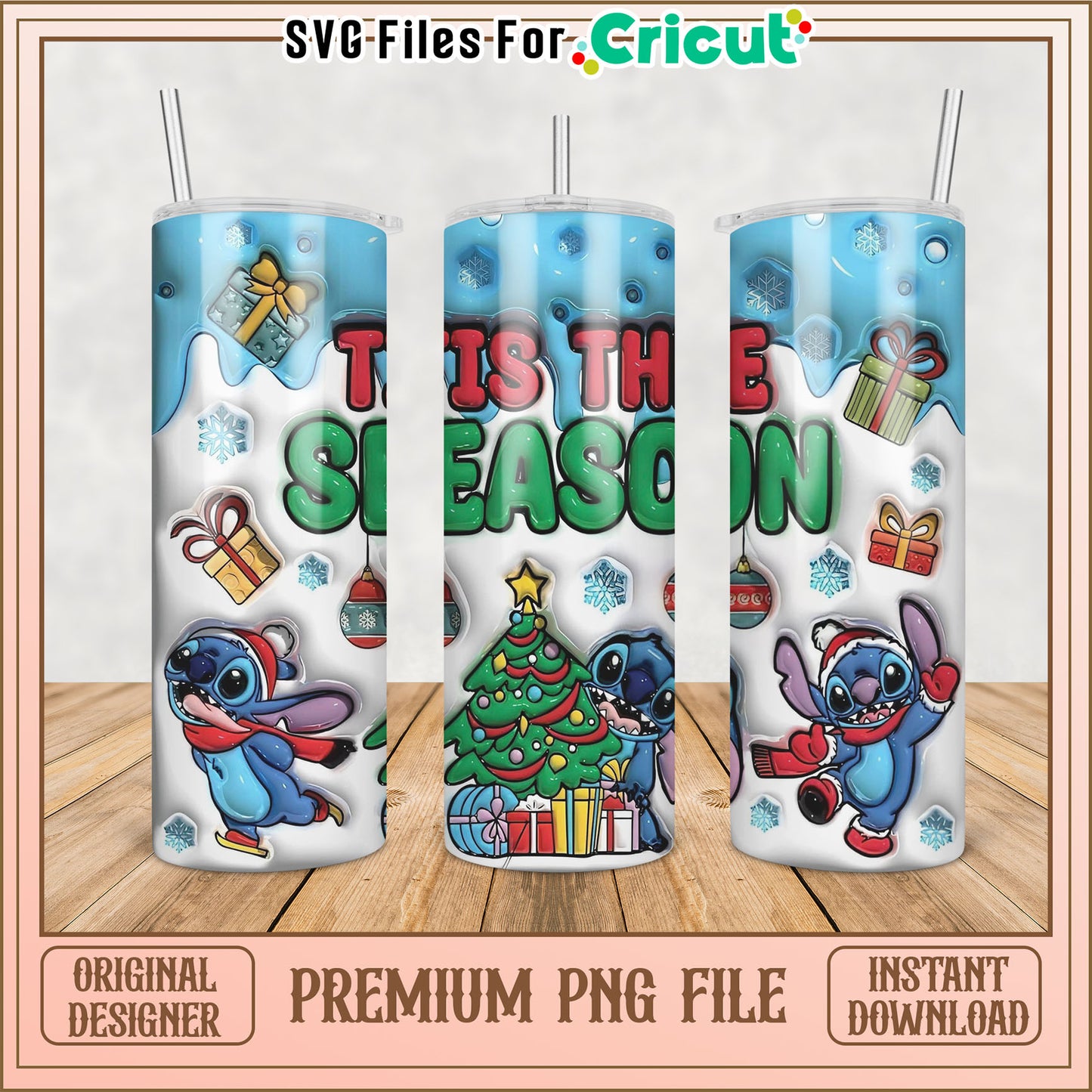 Festive Tumbler Design PNG for Holiday Crafts and Gifts Decor