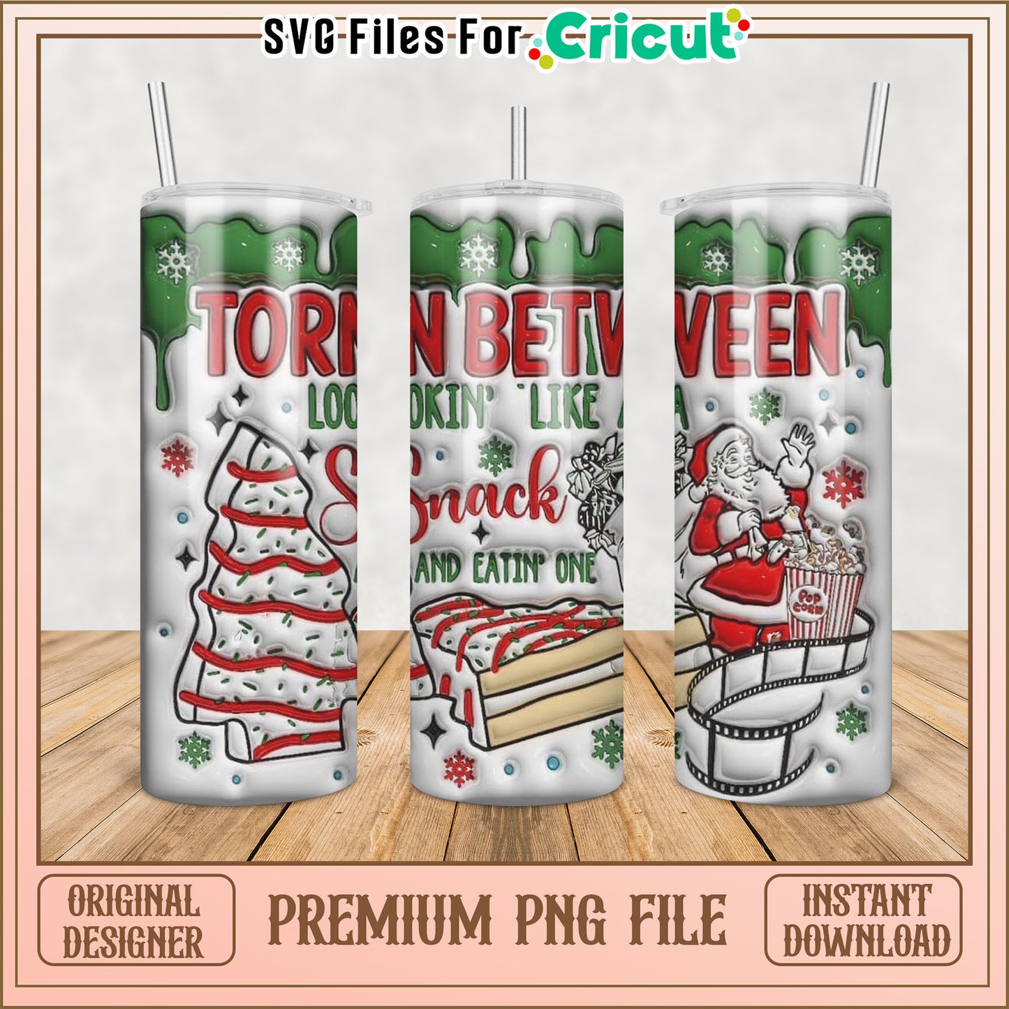 Festive Tumbler PNG Design for Cricut Holiday Crafting Fun