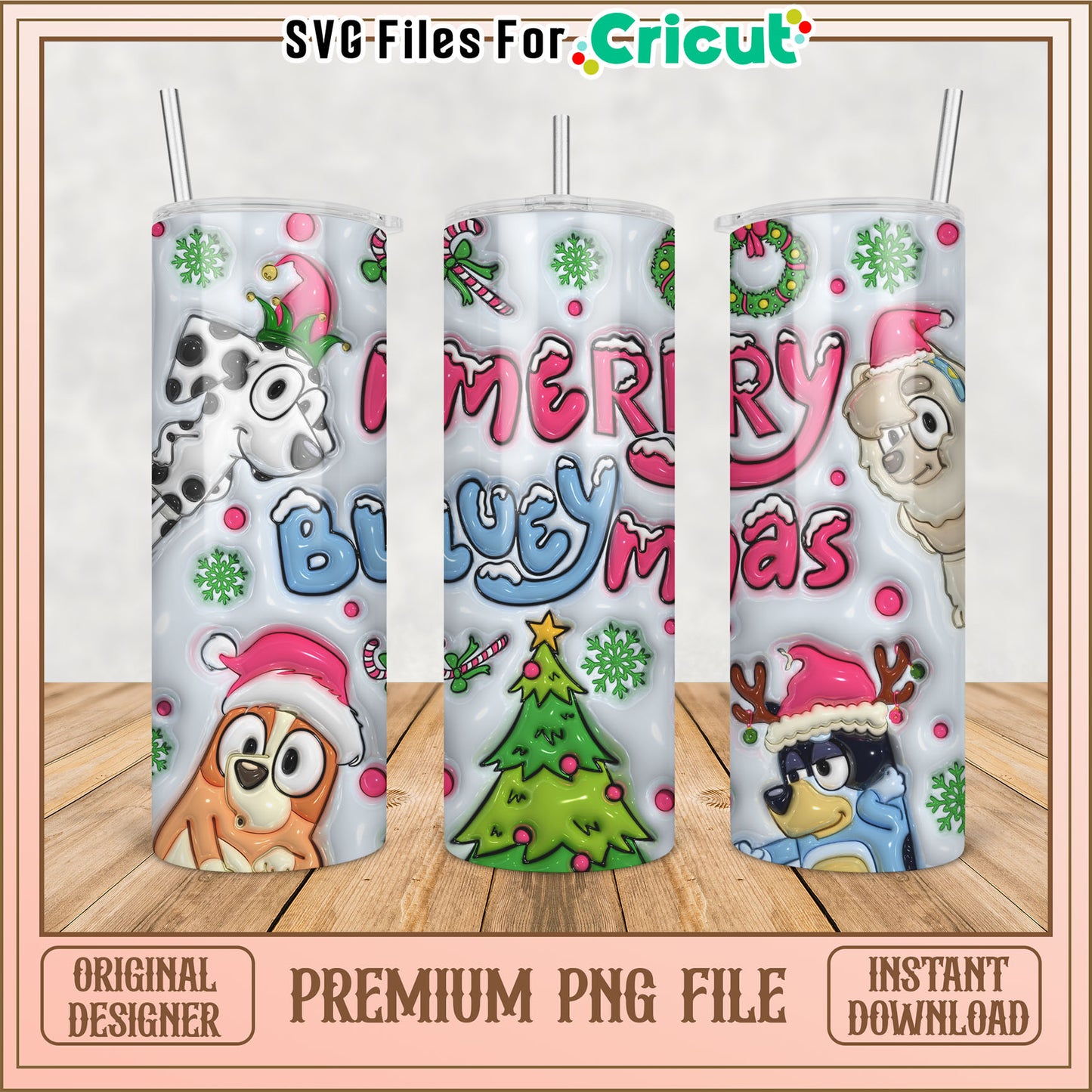 Festive Tumbler PNG Design for Holiday DIY Projects Instant Download