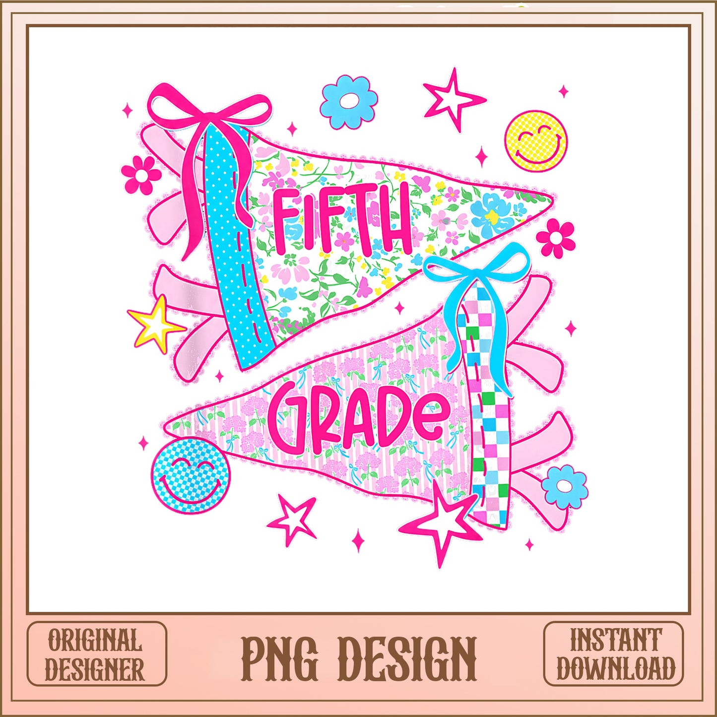 Fifth Grade Pennant PNG, Back To School PNG, Teacher PNG