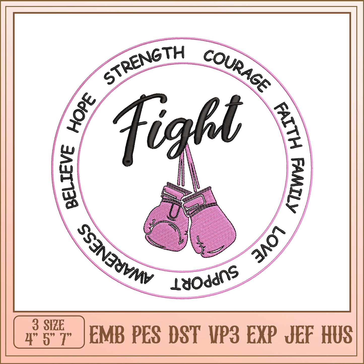 Fight Breast Cancer Embroidery Design