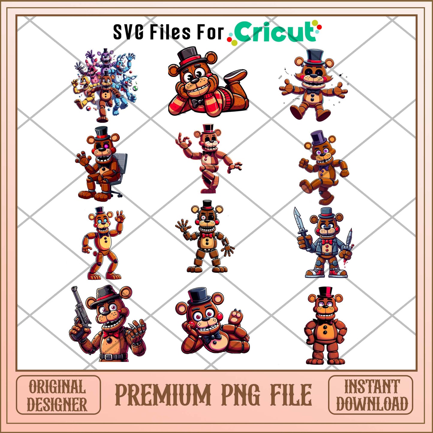 Five Nights at Freddy's png bundle, Universal chibi movies bundle, Universal png