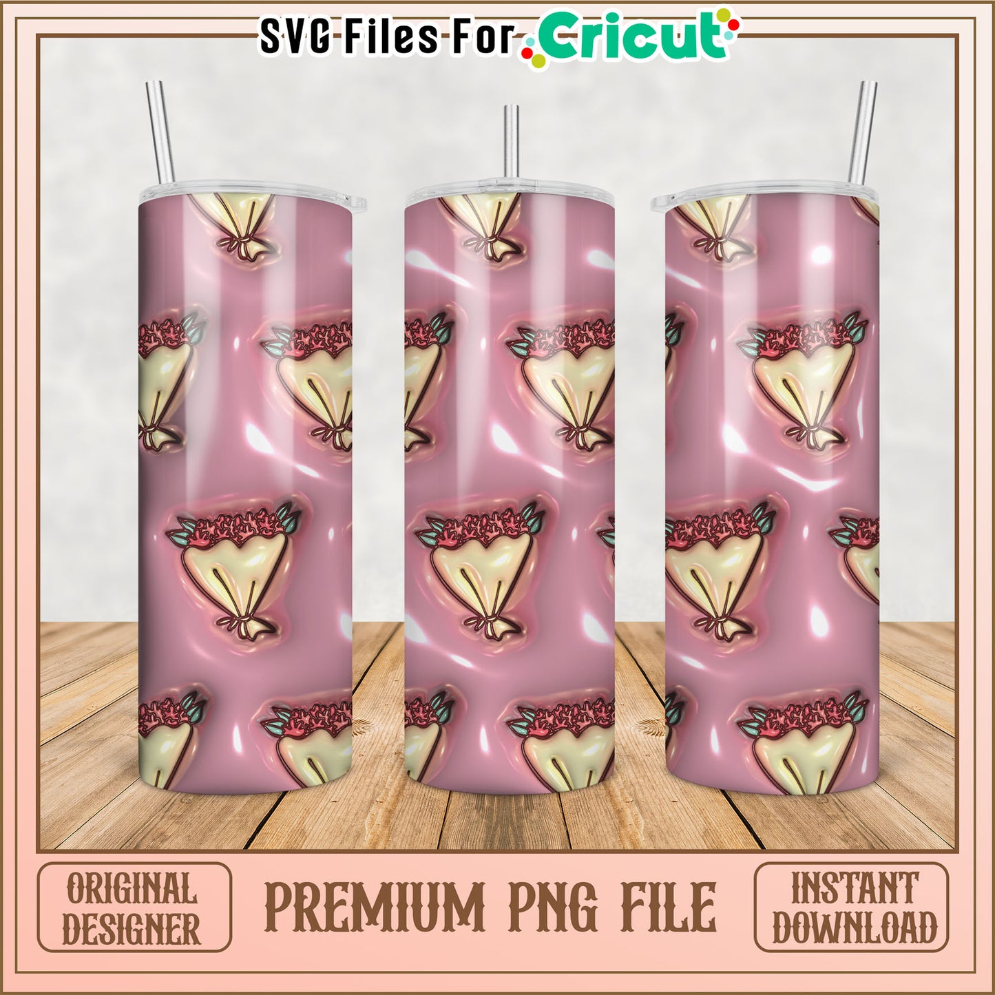 Floral Bouquet Tumbler PNG Design