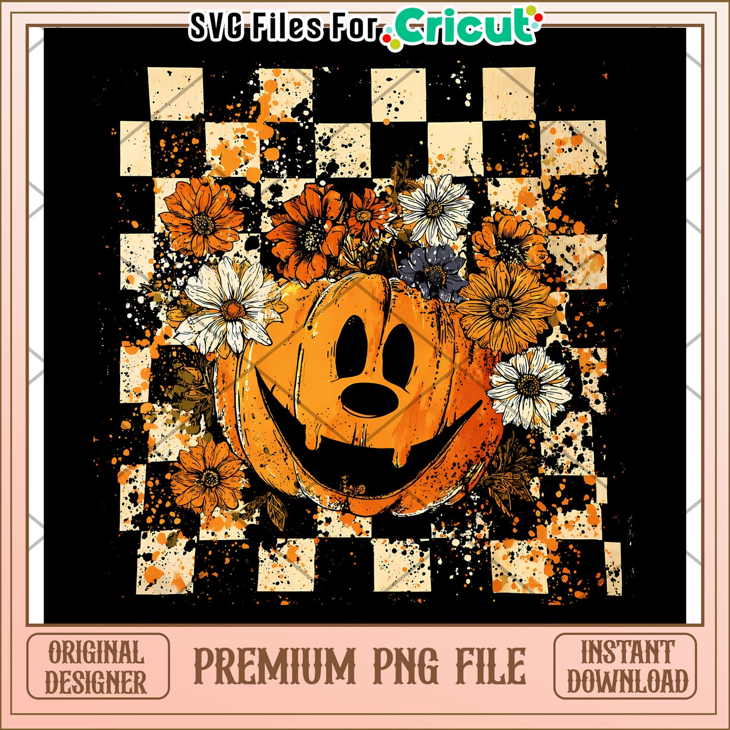 Floral Fall Pumpkin png, halloween costumes png, halloween desigin png