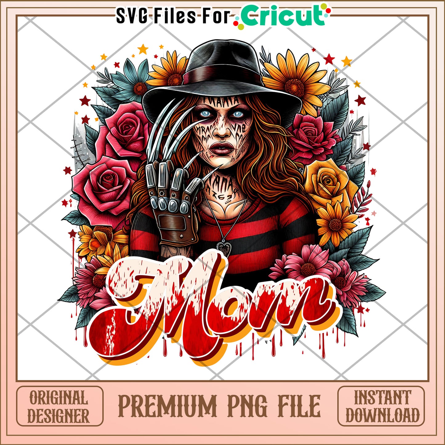 Floral Freddy Mom PNG Sublimation