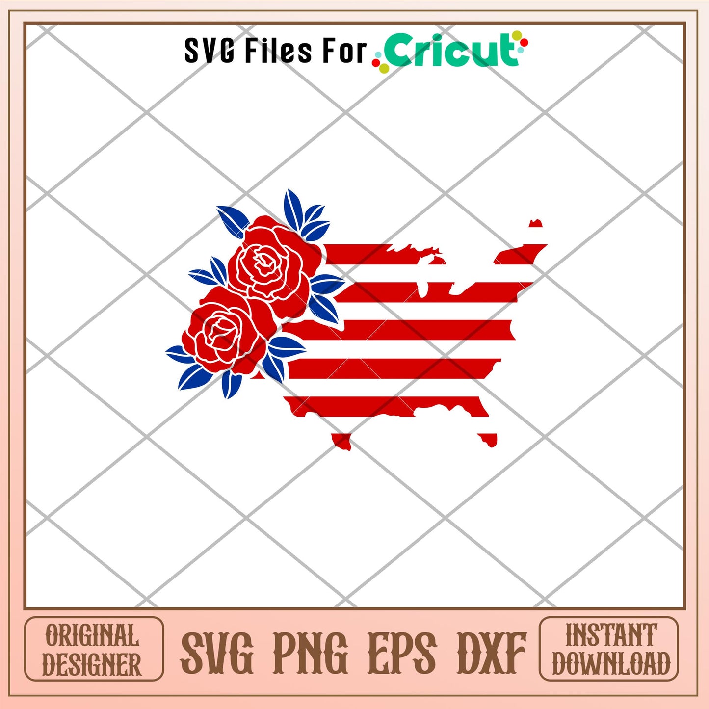 Floral USA Map, Floral USA Map Svg