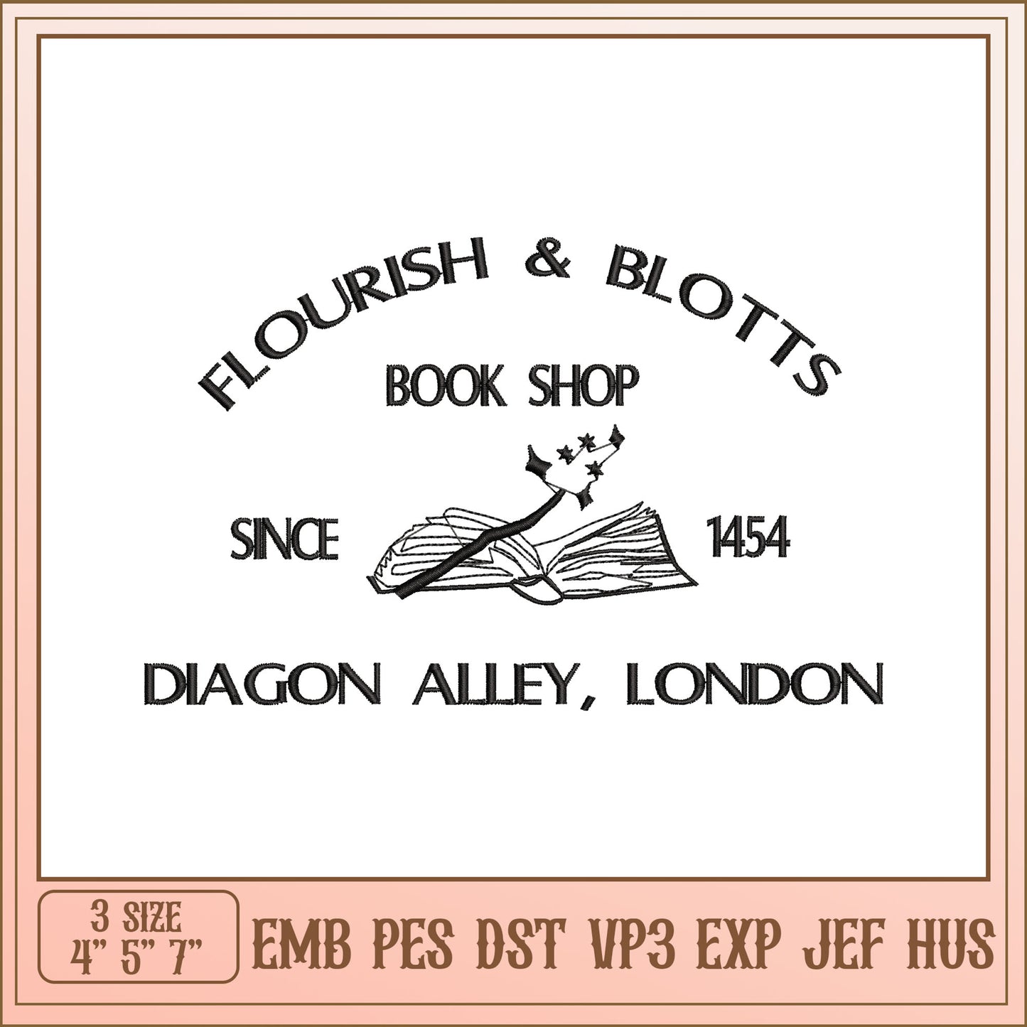 Flourish & Blotts Embroidery Design