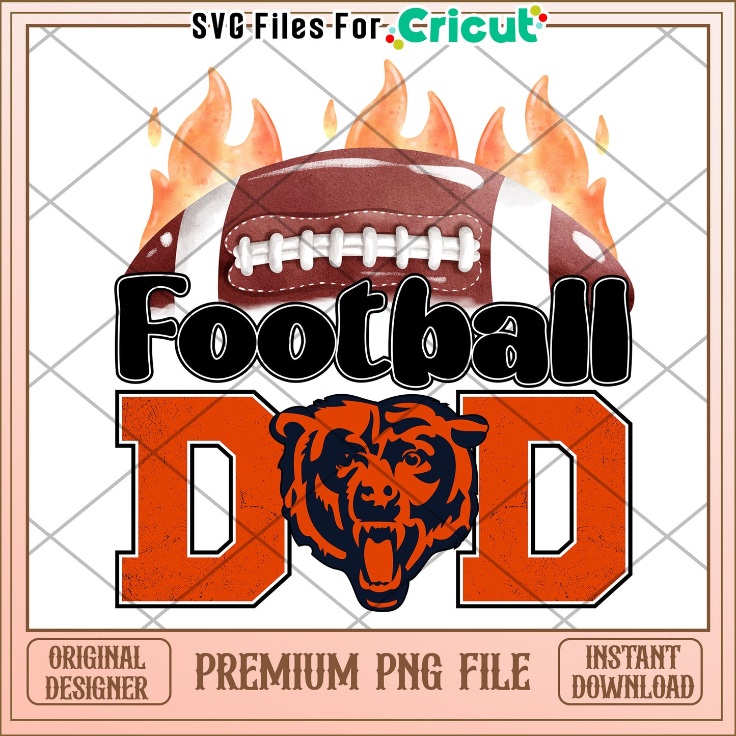 Football Dad Design for Cricut, Premium PNG File for Download
