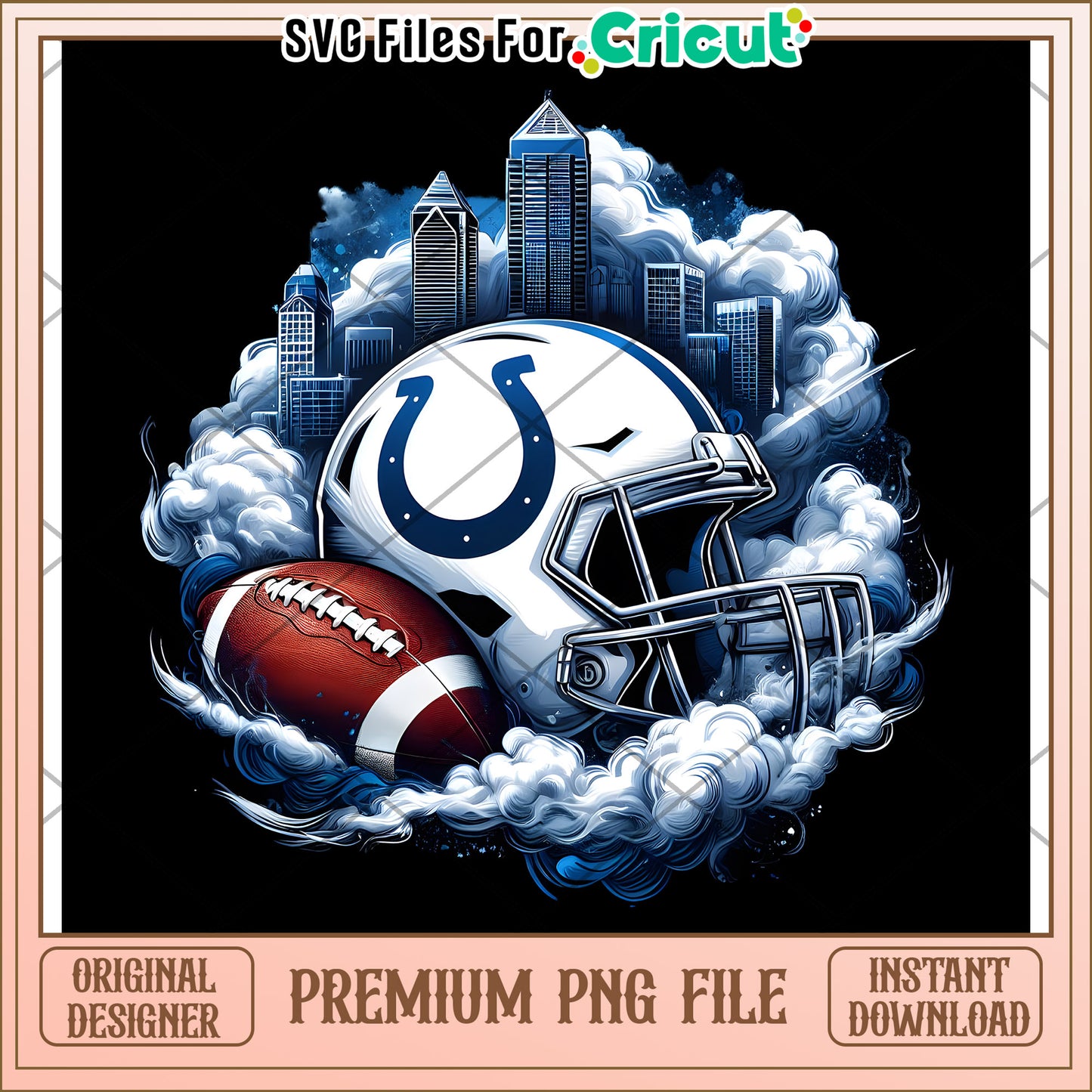 Football Helmet Design for Crafts, Instant Download PNG File