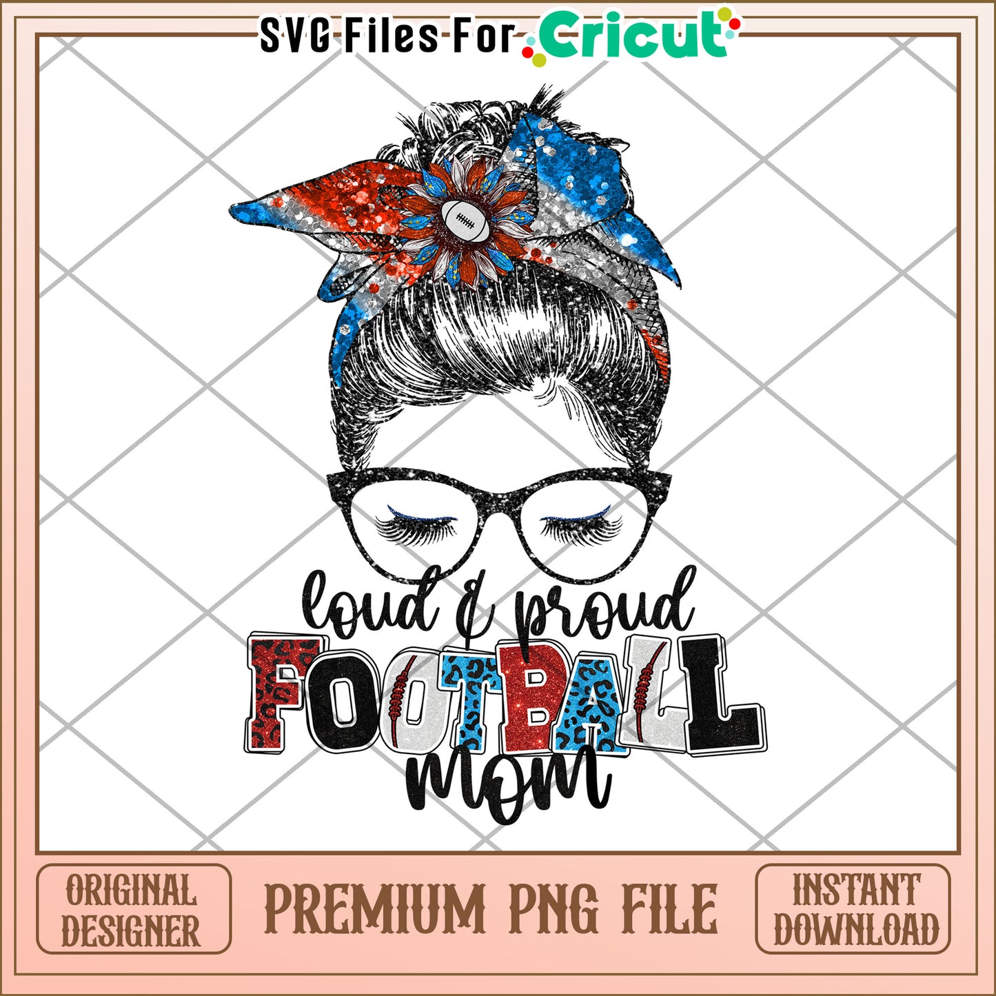 Football Mom PNG Sublimation Design