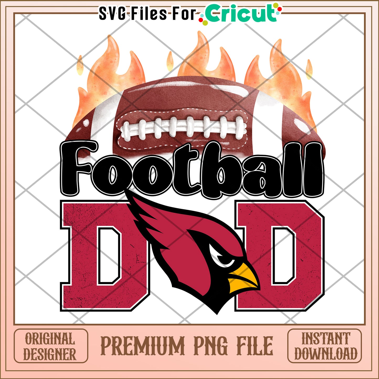 Football PNG Design for Cricut, Instant Download for DIY Crafts