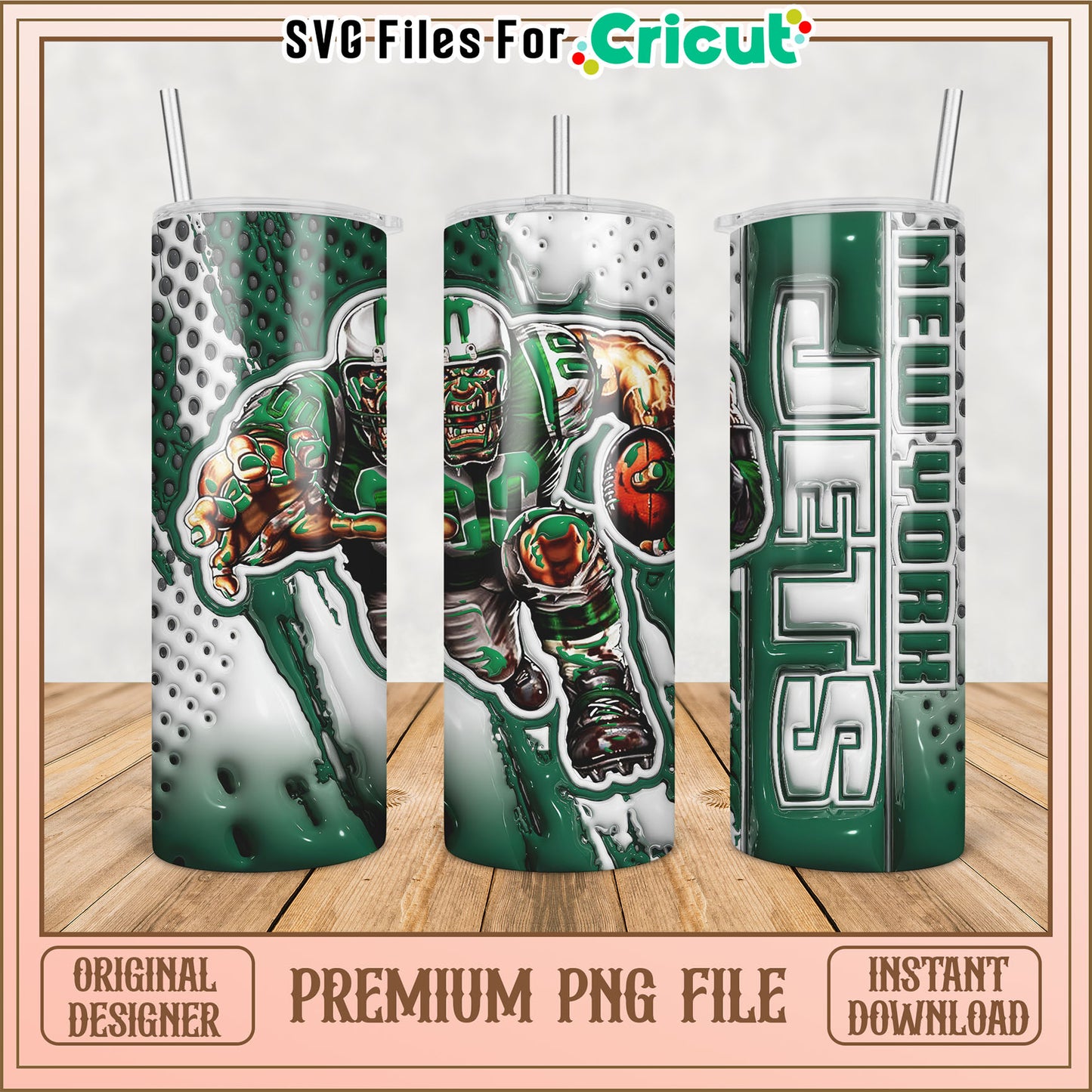 Football Tumbler PNG Design