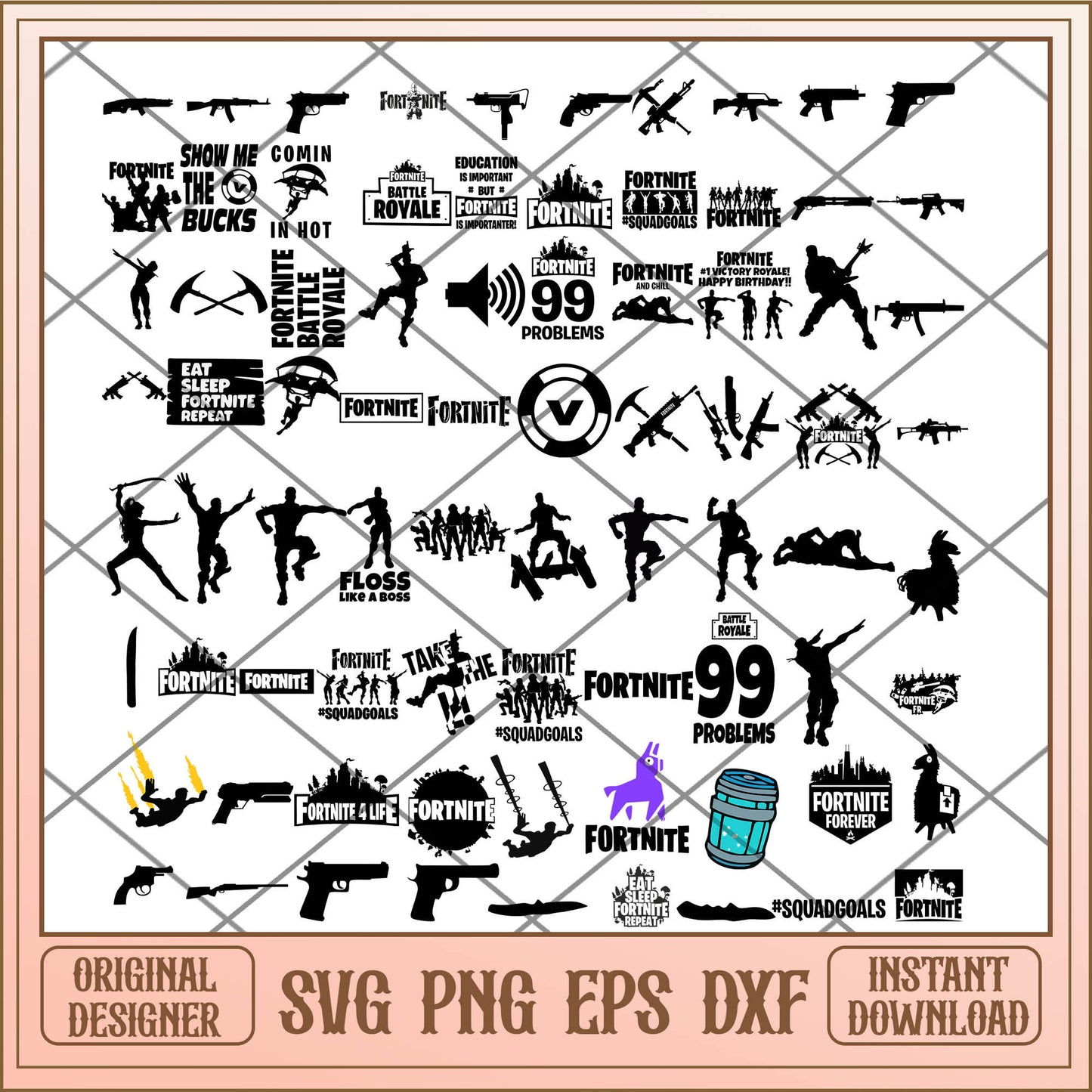 Fornite game deign svg bundle