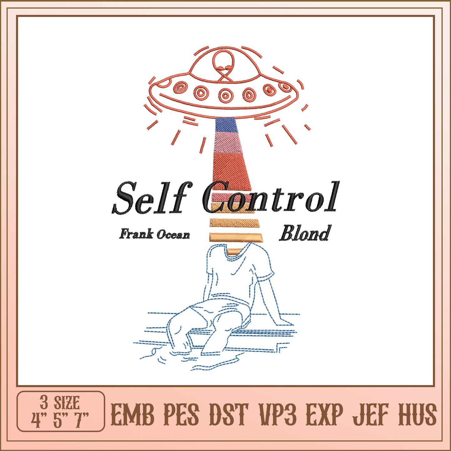 Frank Ocean Self Control Embroidery Design