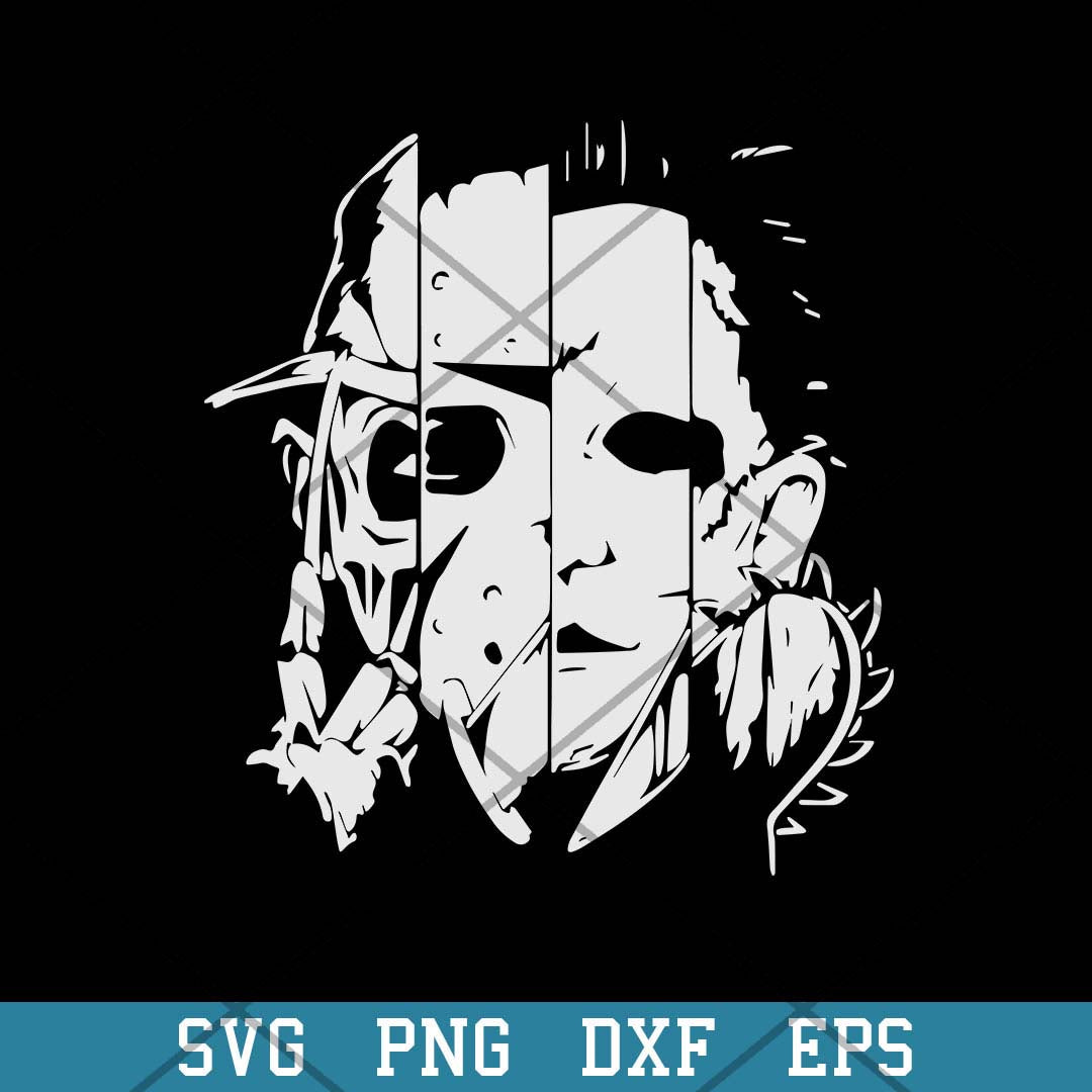 Freddy Jason Michael Myers and Leather face Svg, Horror Friends Svg-Svgfilesforcricut