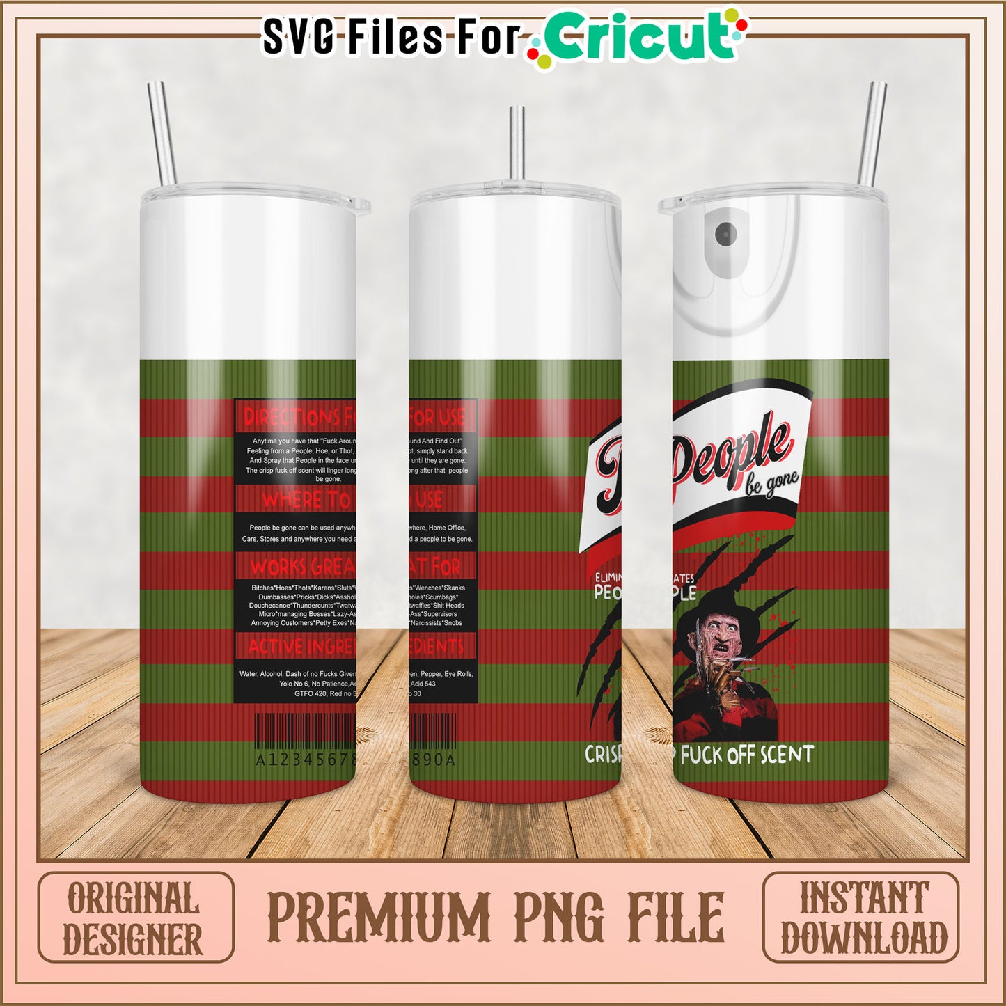 Freddy Krueger PNG Sublimation Design