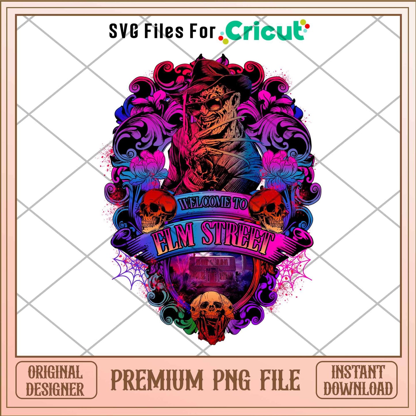 Freddy Krueger welcome elm street png, Horror characters png, Digital Download