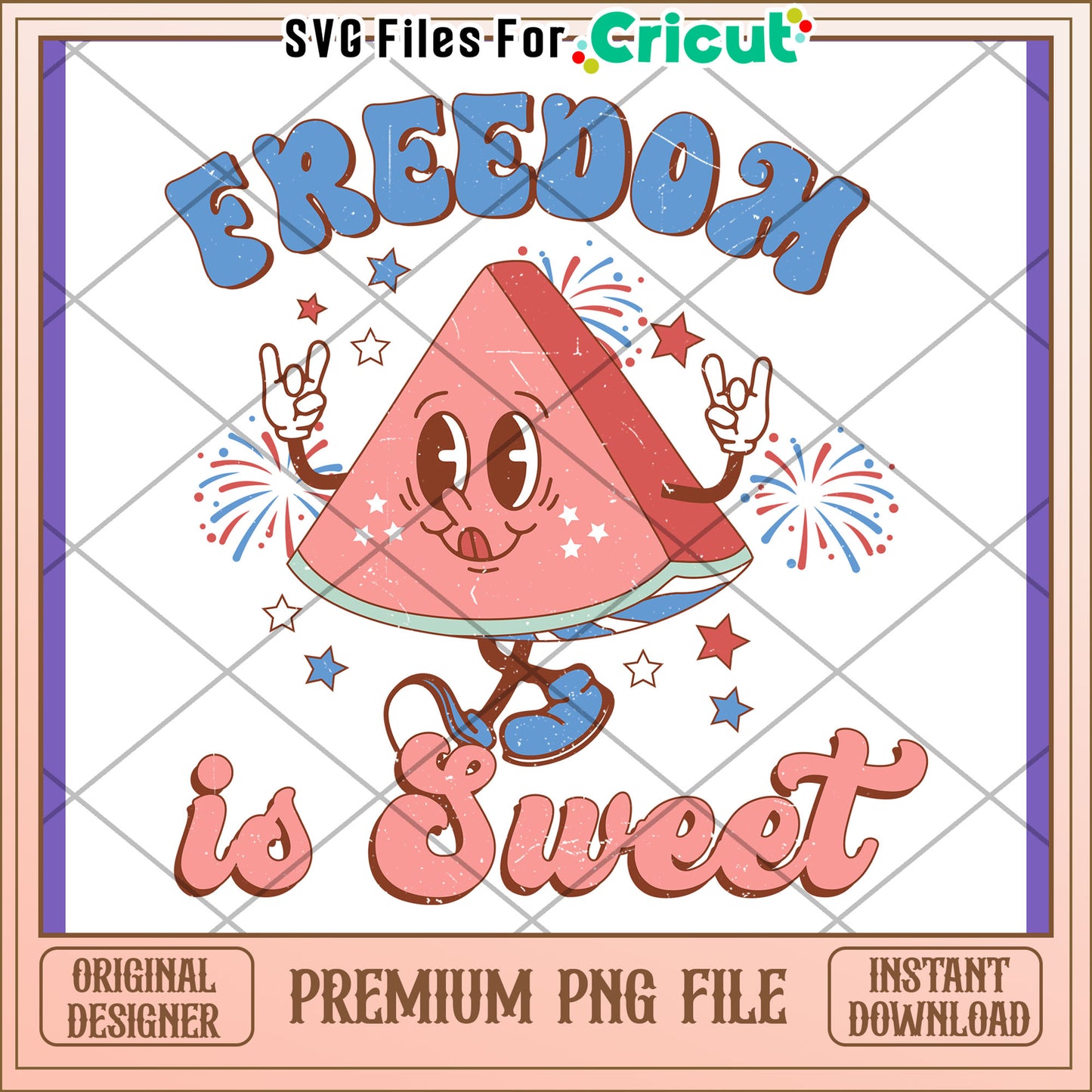 Freedom is Sweet Watermelon PNG