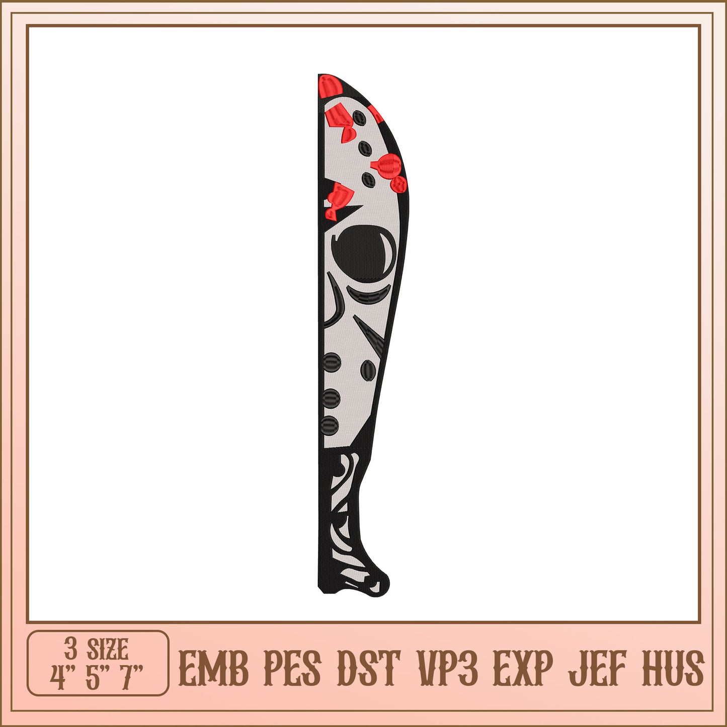 Friday 13th Machete Embroidery Design