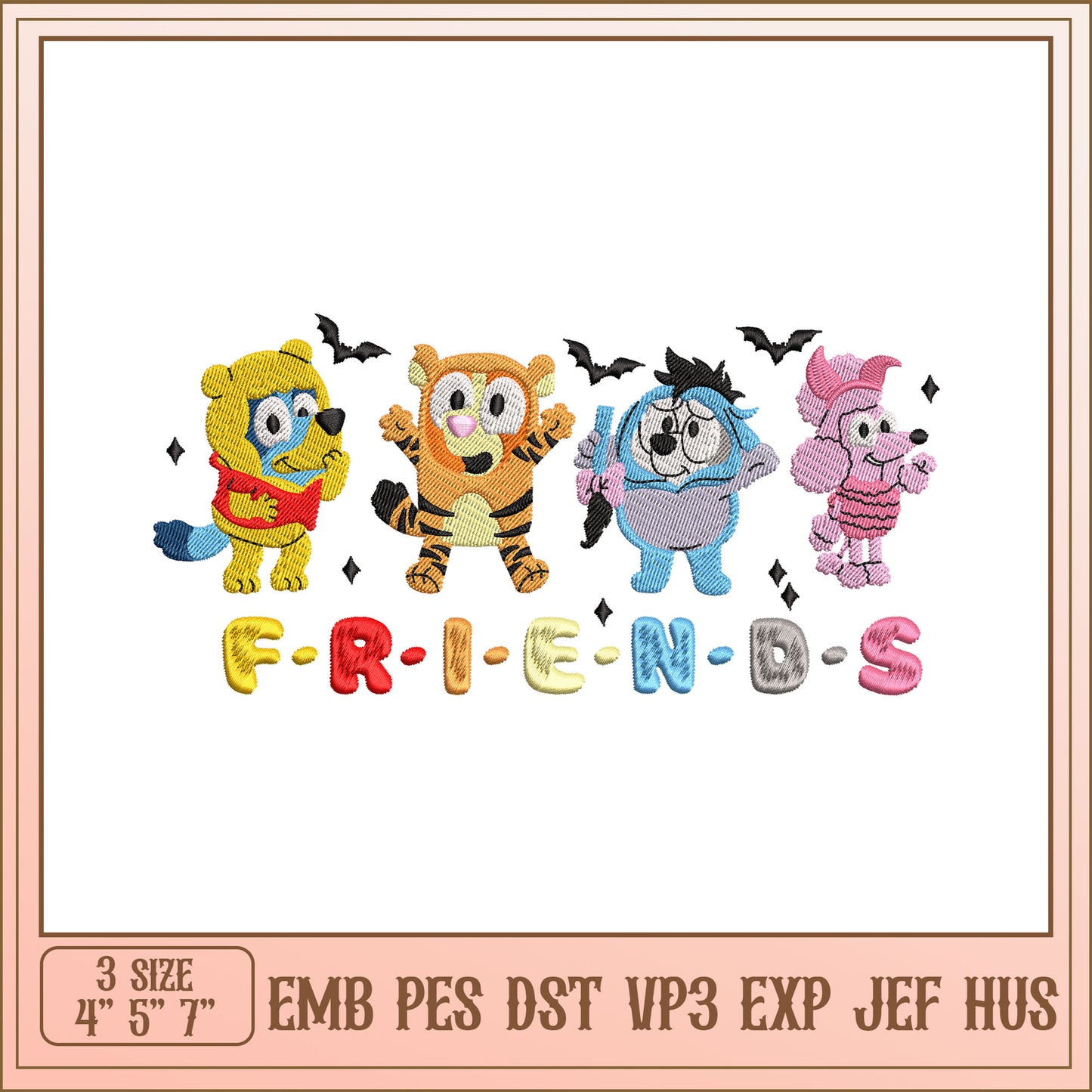 Friends Halloween Embroidery Design