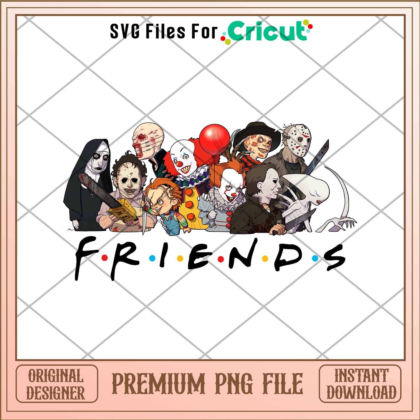 Friends Scary Horror Movie Characters png, Horror Characters png, Digital Download