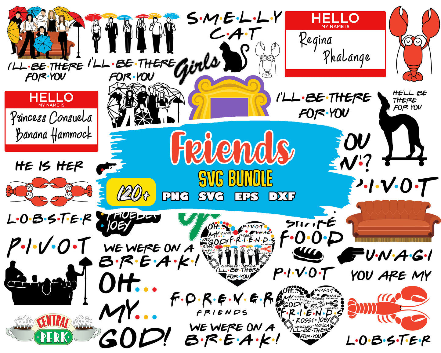 I'll be there for you quote bundle design svg, friends svg