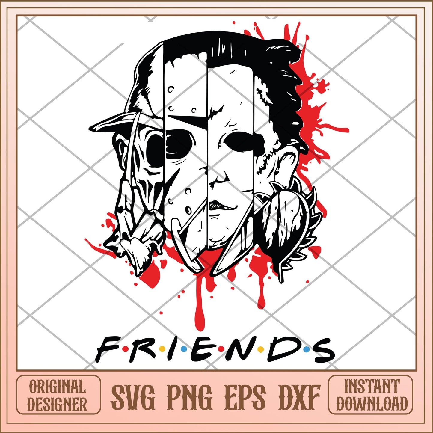 Friends horror movies halloween svg, Horror characters svg, digital download