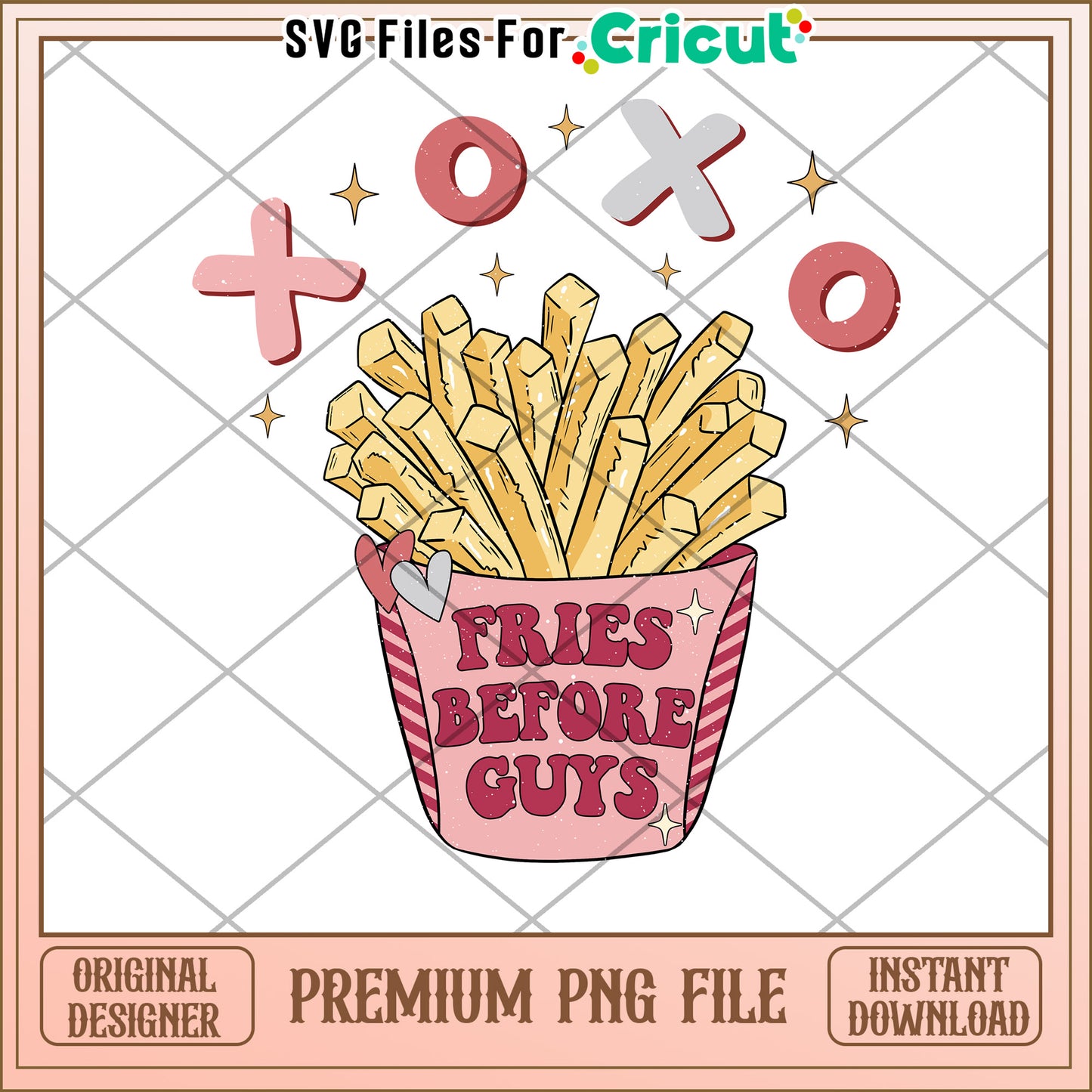 Fries Before Guys Fun PNG Graphic for Instant Download