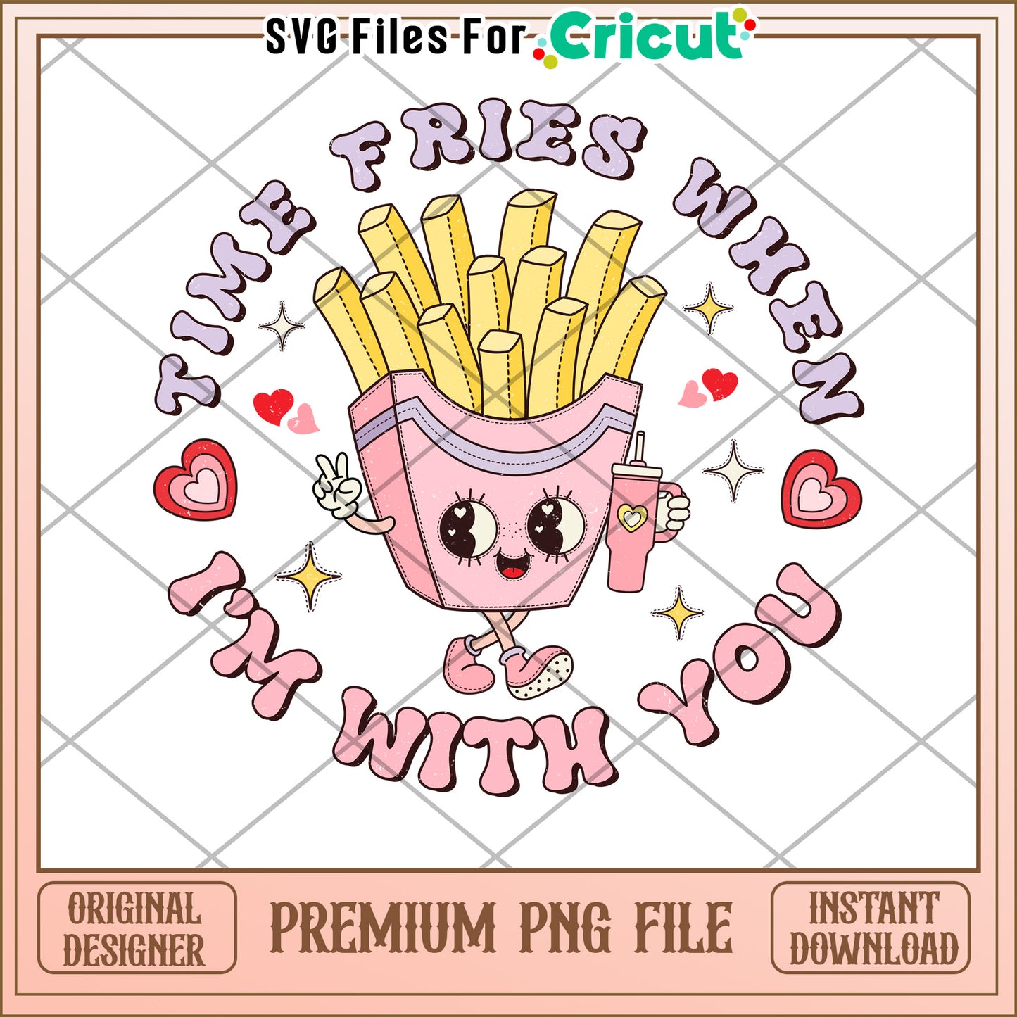 Fries Time With You PNG Design