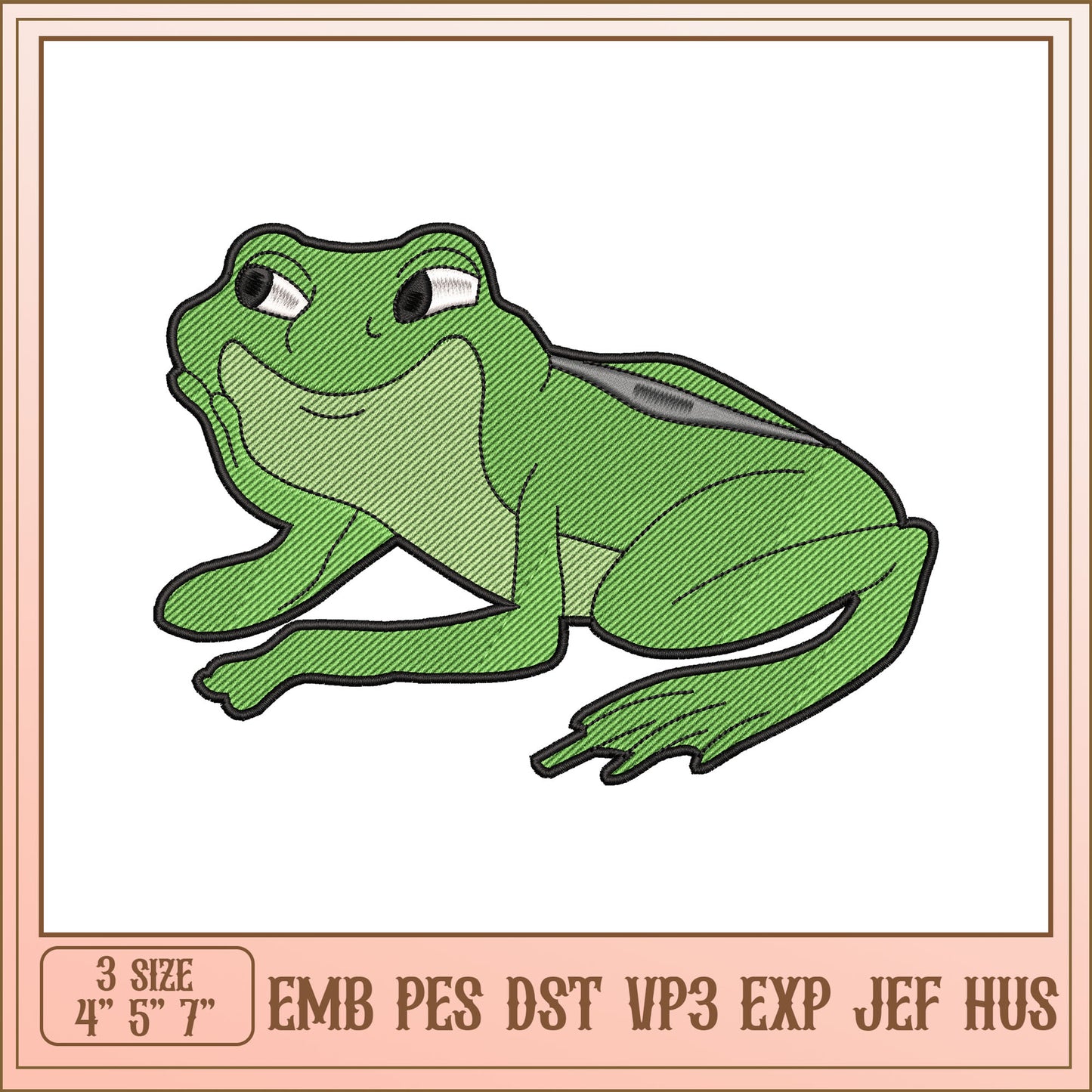 Frog Embroidery Design - EMB PES DST VP3