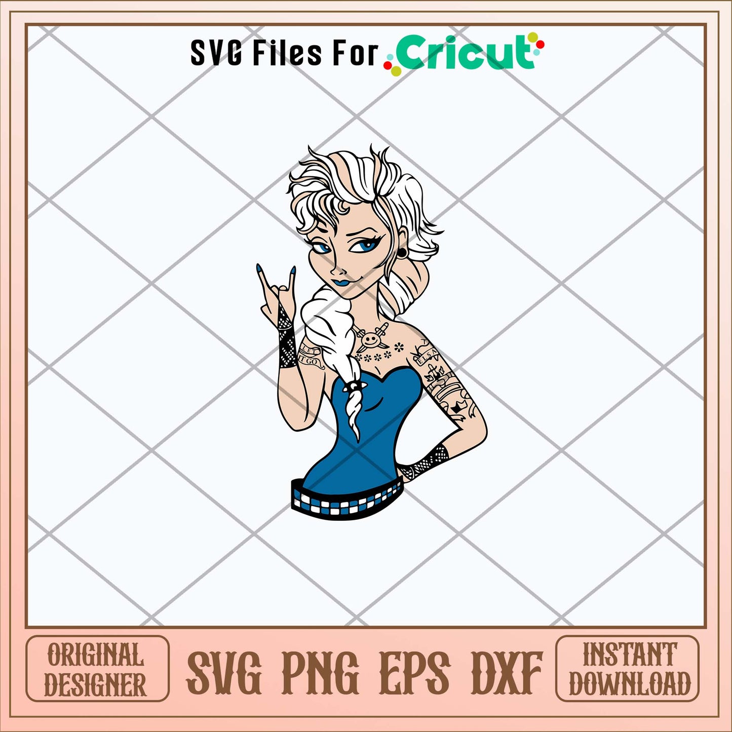 Frozen Elsa Princess Tattoo Svg