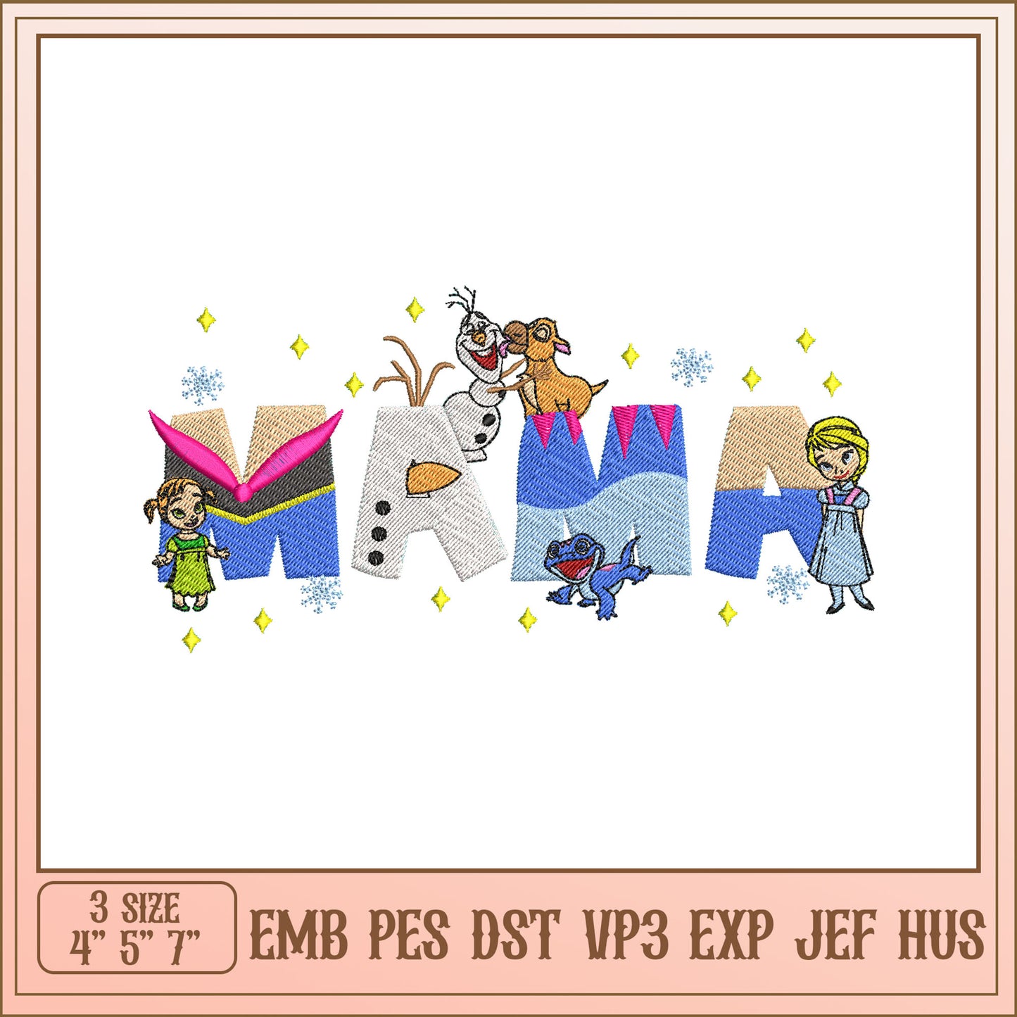 Frozen Mama Embroidery Design