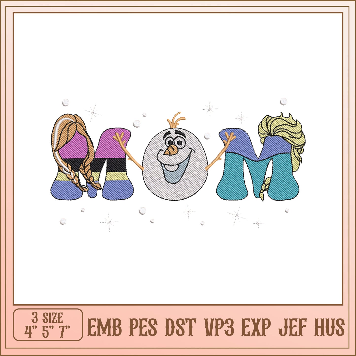 Frozen Mom Embroidery Design