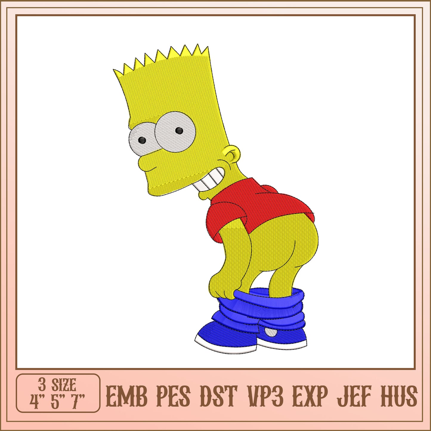 Fun Bart Simpson Embroidery Design for Creative Projects