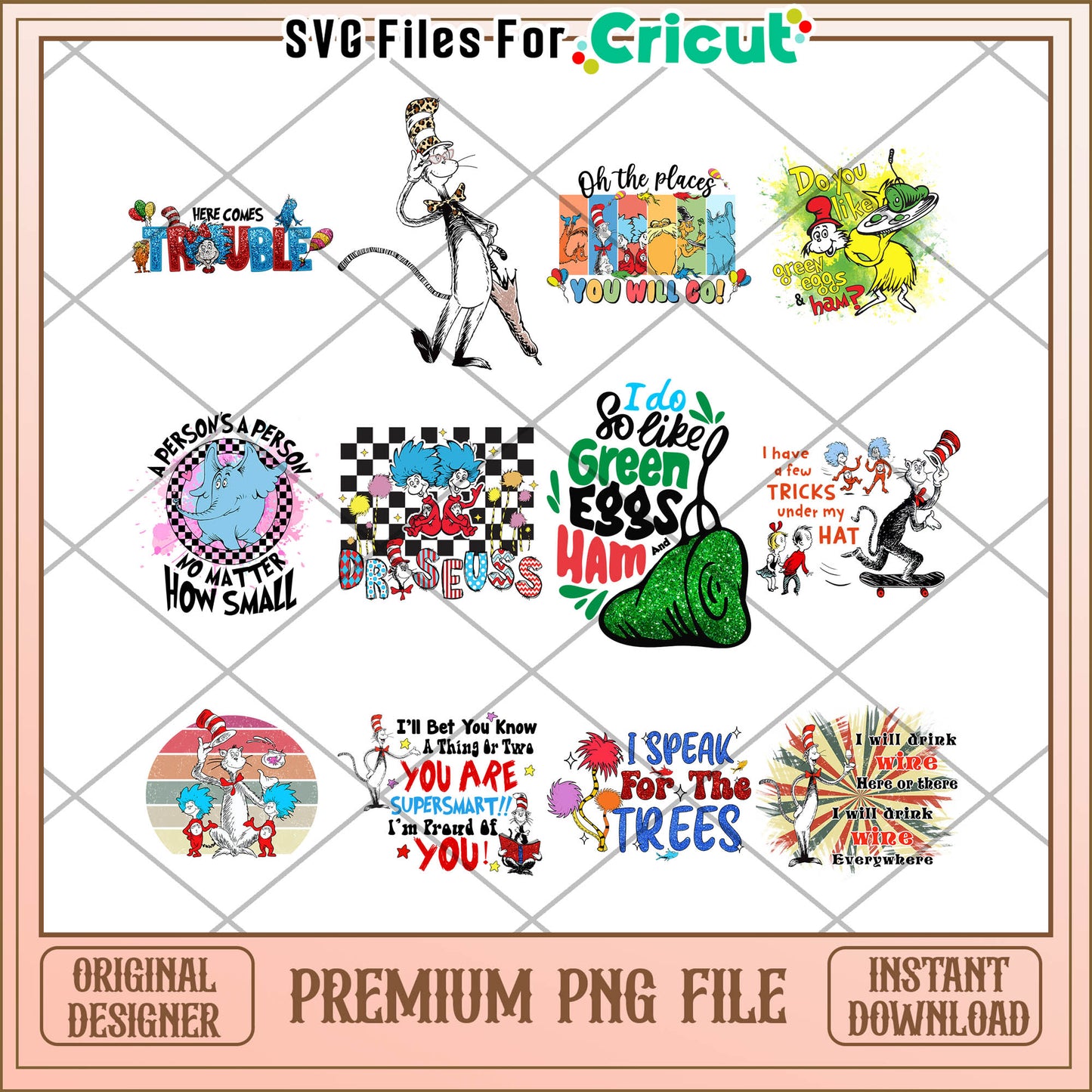 Fun Dr Seuss Inspired Bundle PNG for Crafts and DIY Projects