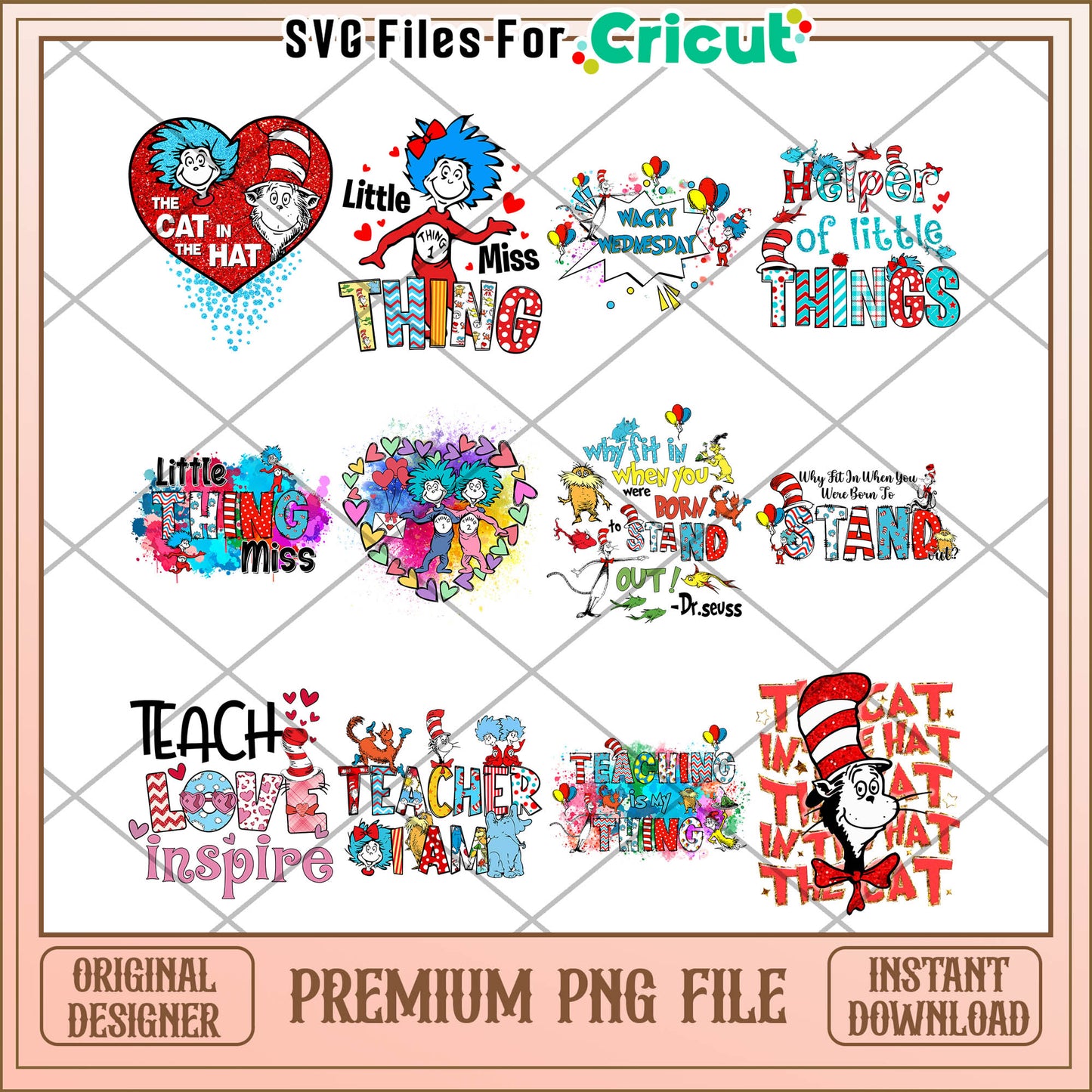 Fun Dr Seuss Inspired PNG Bundle for Creative Projects