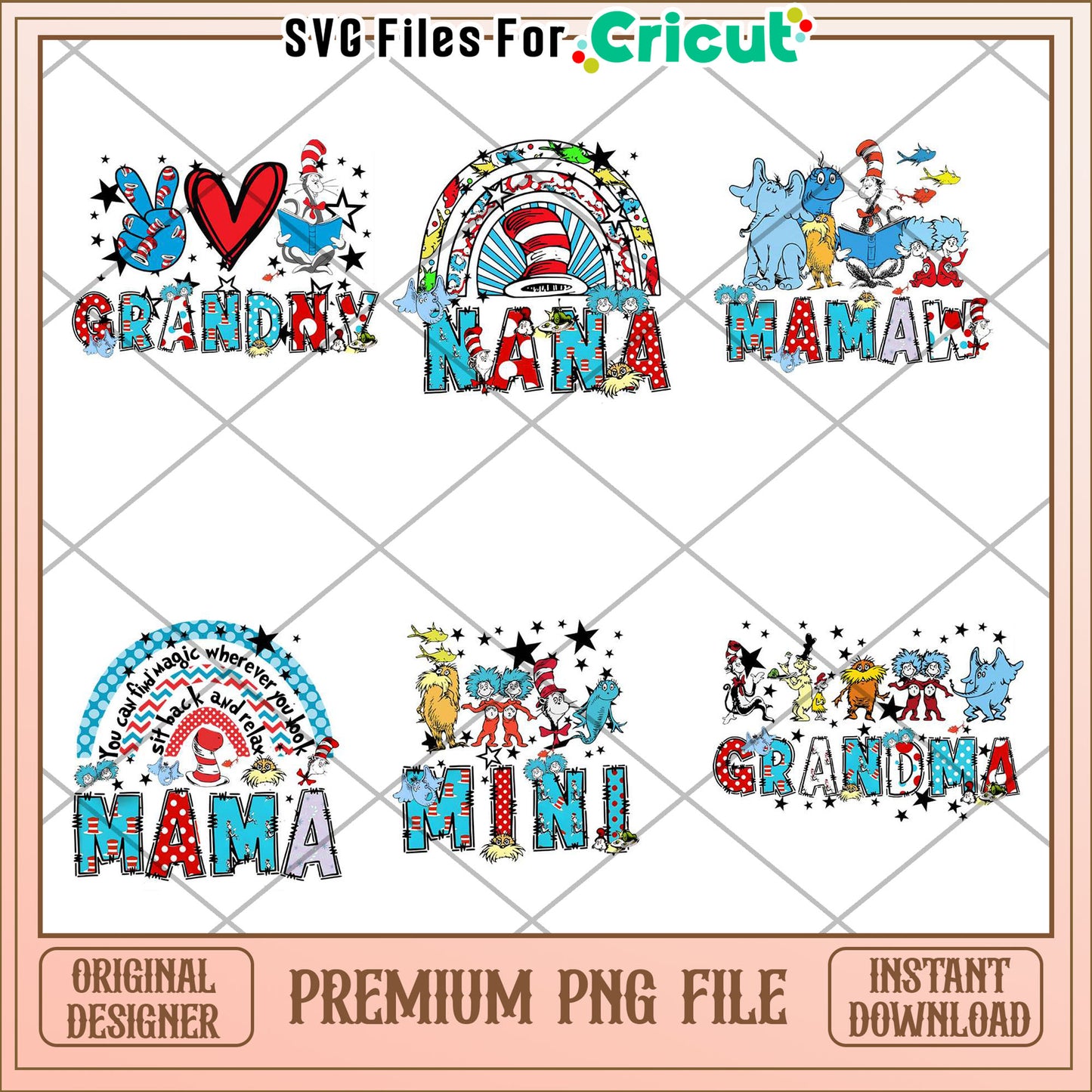 Fun Family Bundle PNG Files for Grandparents and Kids