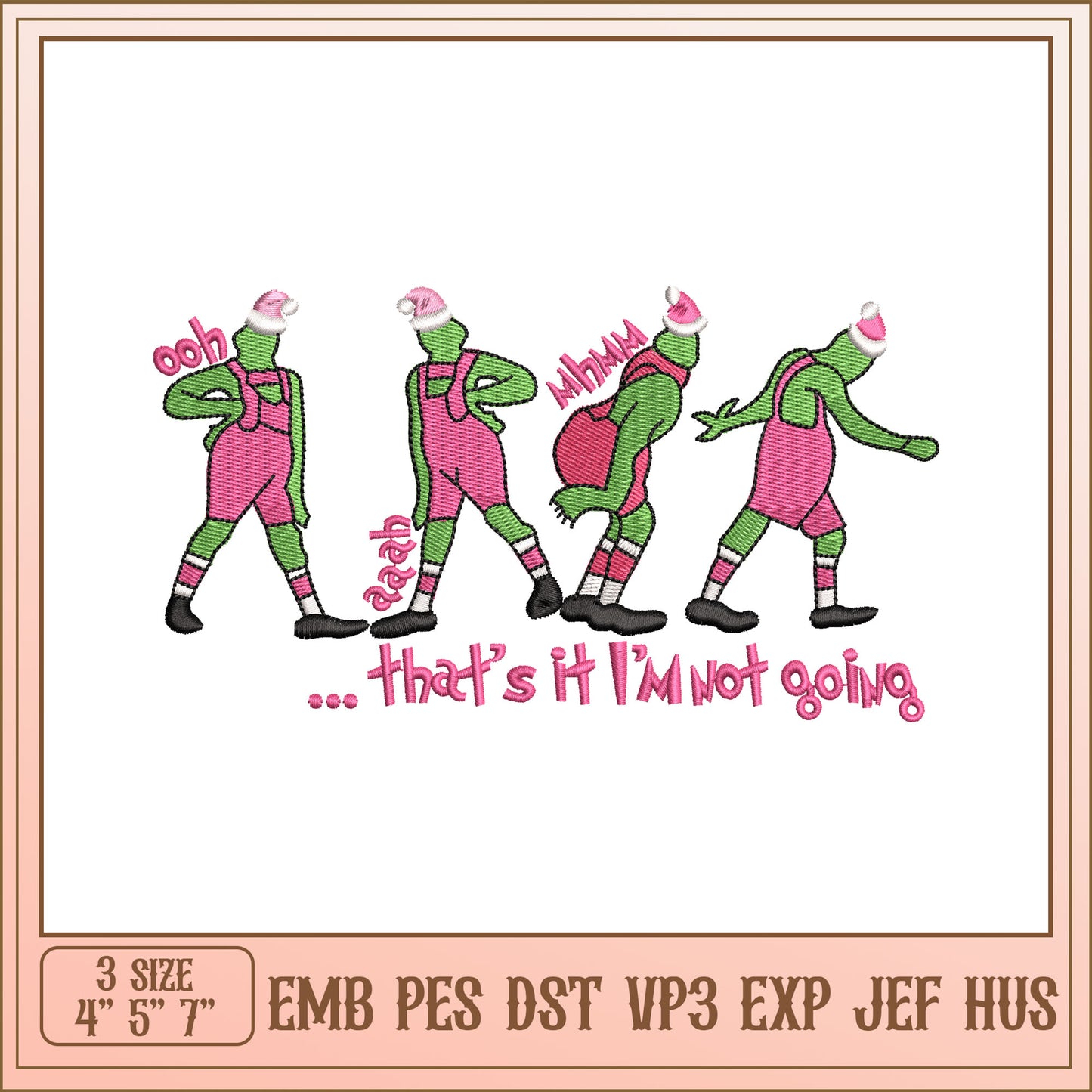 Fun Grinch Inspired Embroidery Design for Holiday Projects