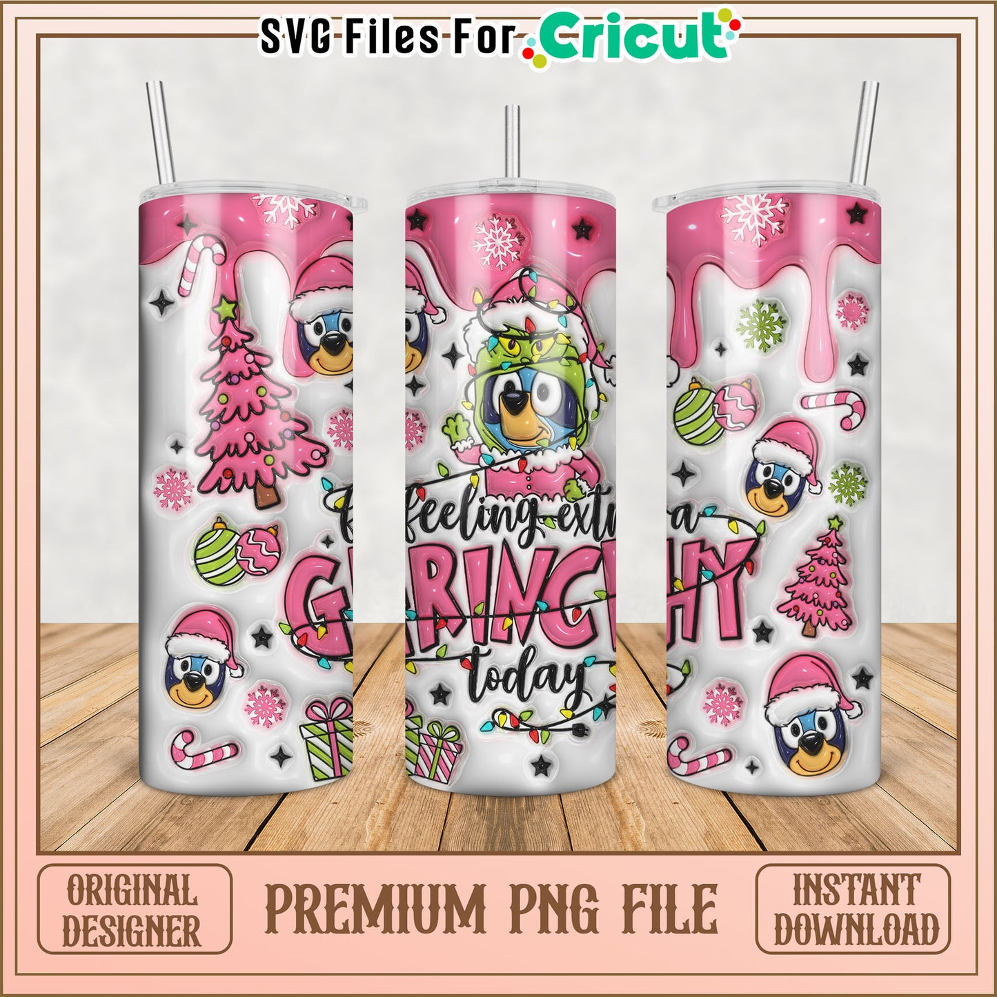 Fun Grinch Themed Tumbler PNG for Cricut Projects and Crafts