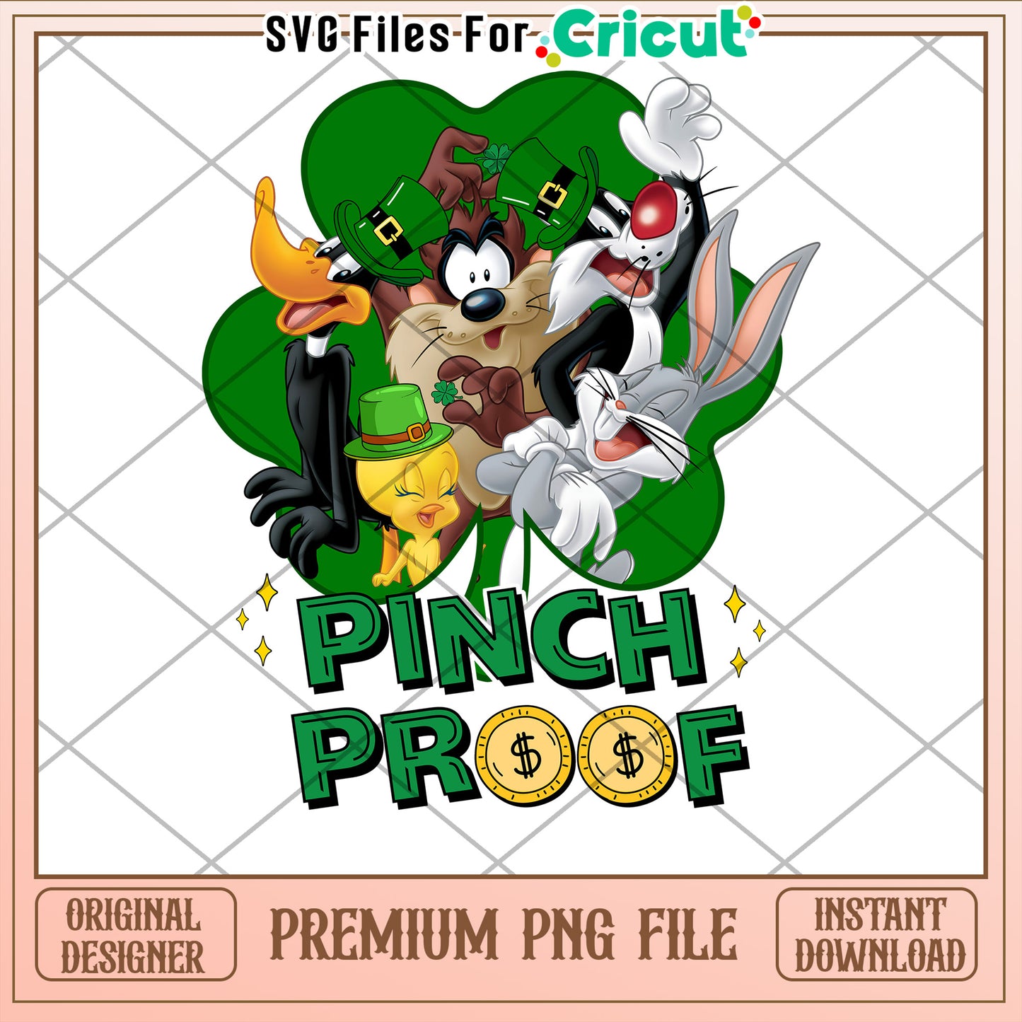 Fun Pinch Proof PNG File for St Patrick's Day Crafts