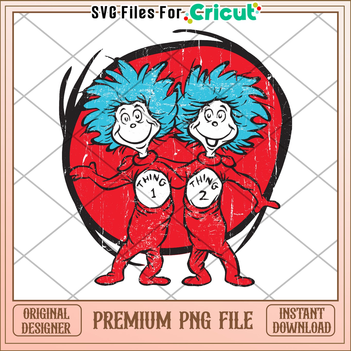 Fun Thing 1 and Thing 2 PNG File for Creative Projects