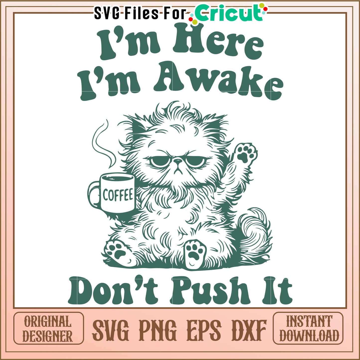 Funny Cat Coffee Design, Perfect for Coffee Lovers and Cat Owners