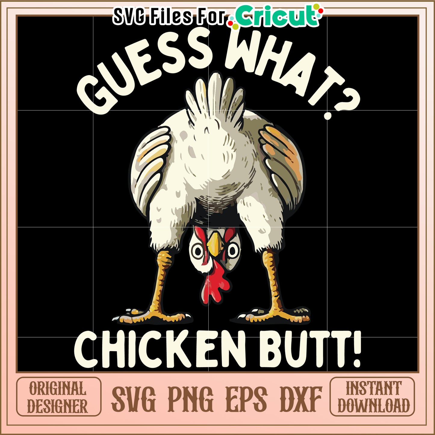 Funny Chicken Butt Design, Perfect for T-Shirts and Home Decor