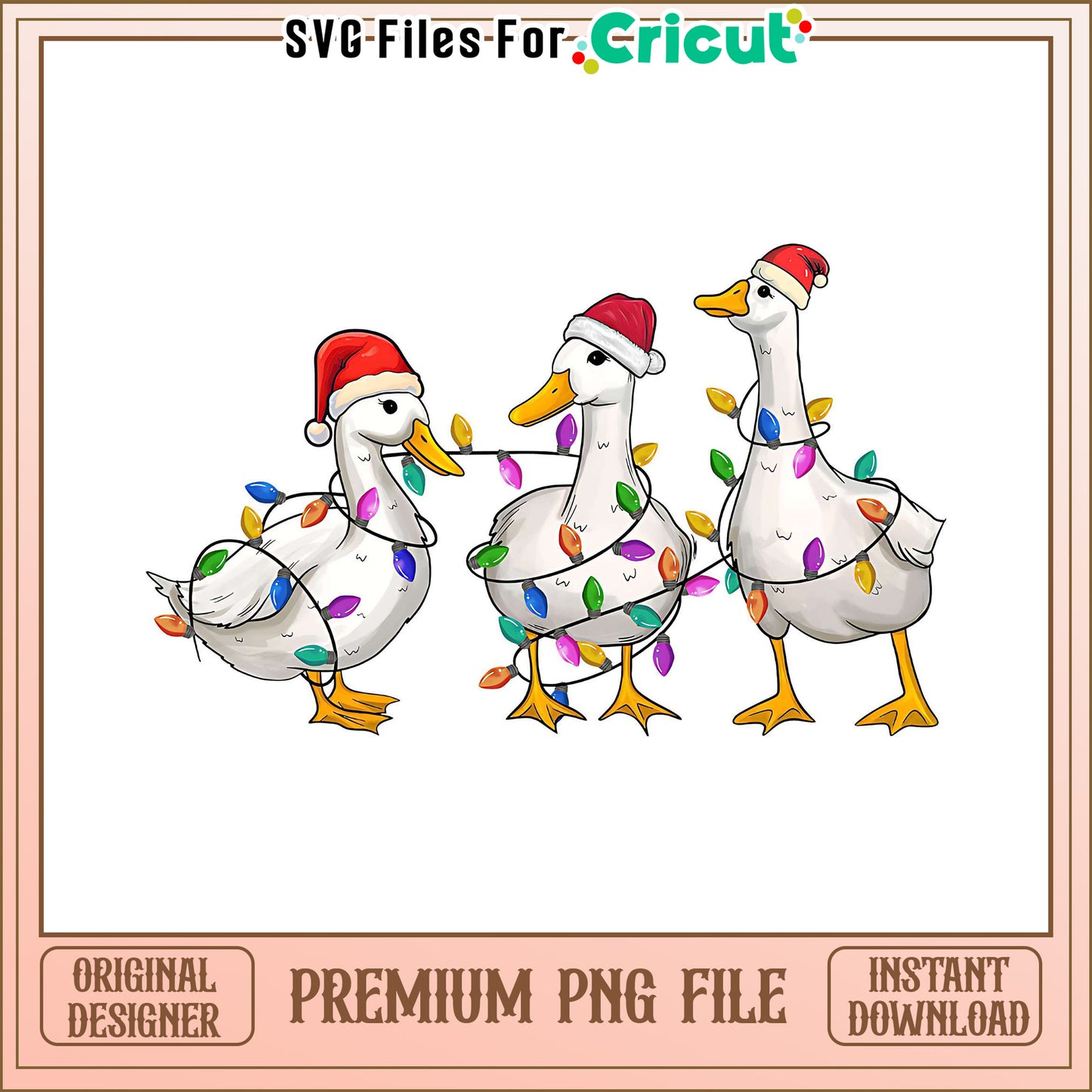 Funny Christmas Ducks PNG, perfect for festive craft projects