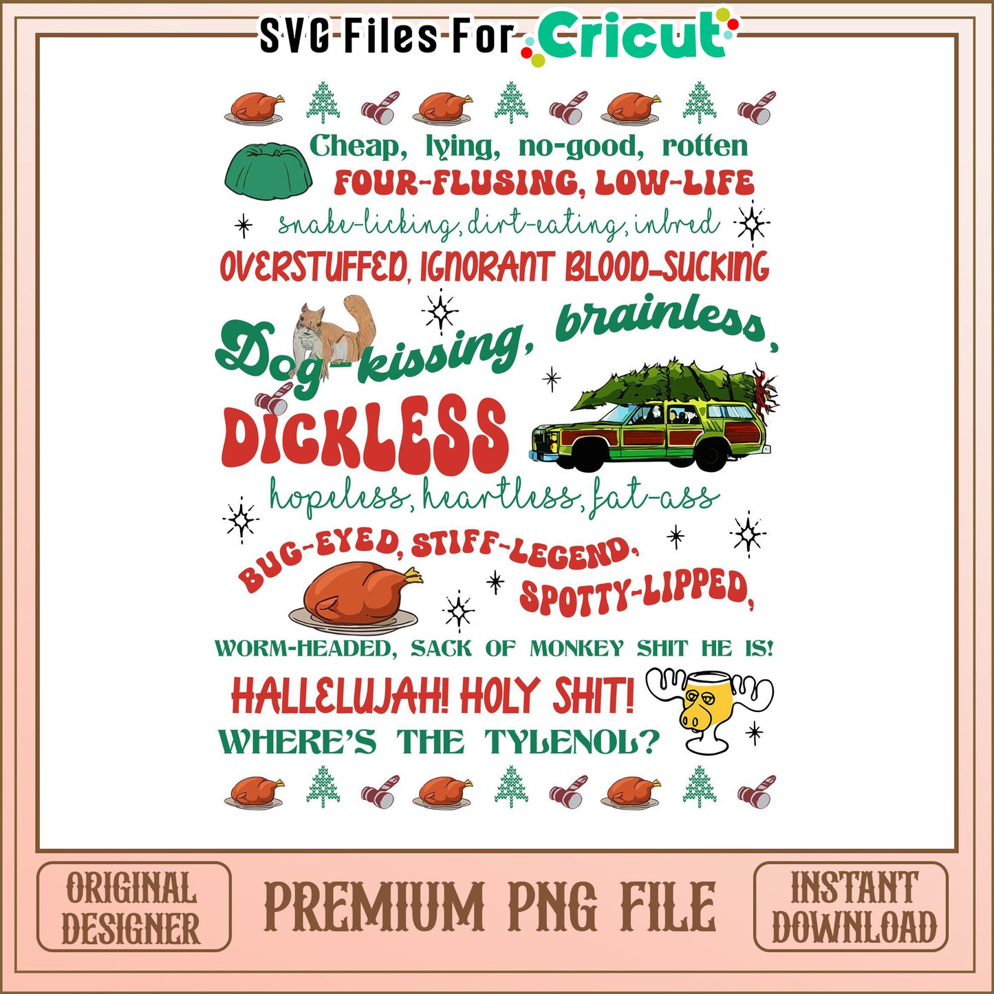 Funny Christmas PNG Design for Cricut Crafts, Humorous Holiday Art
