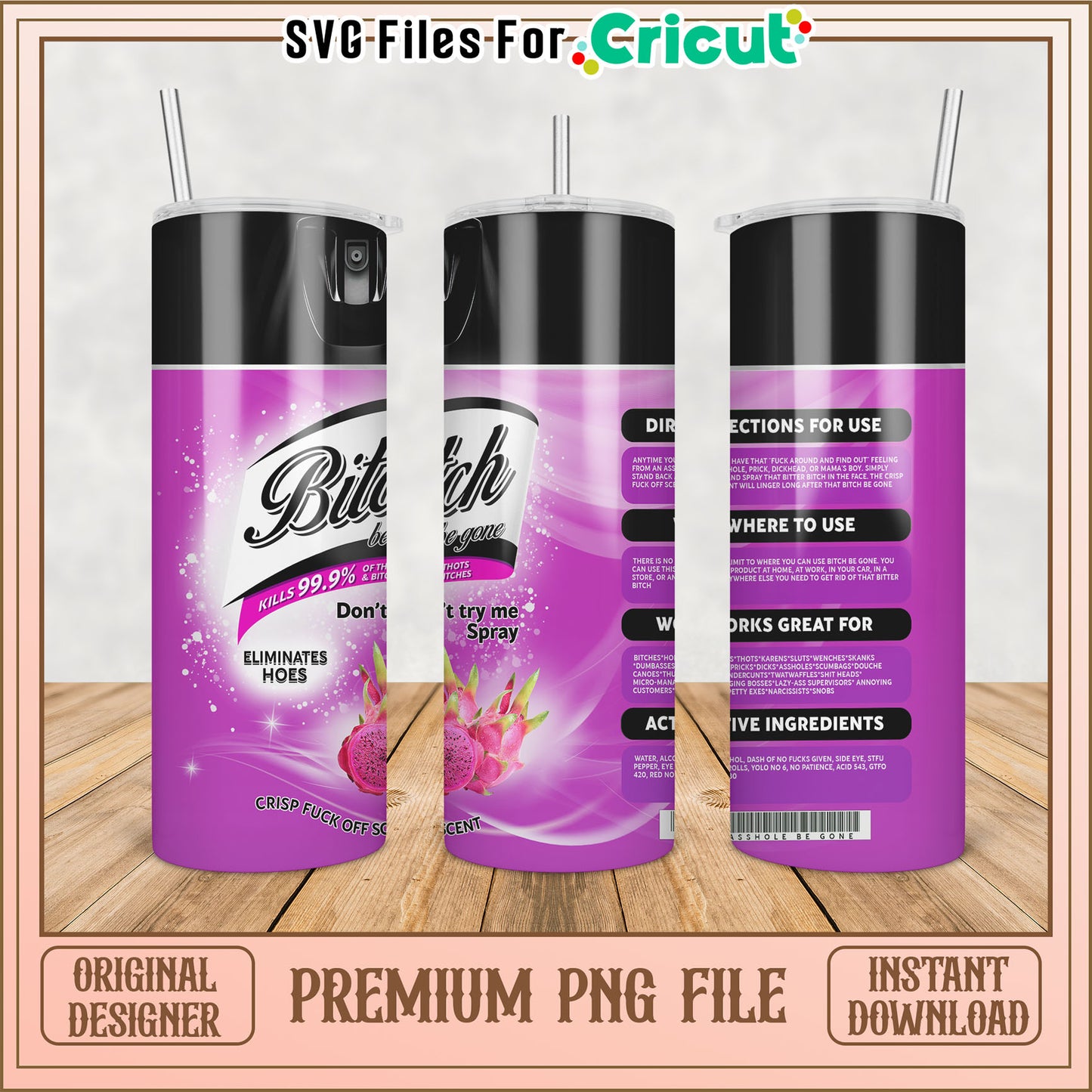 Funny Tumbler PNG Design for Cricut Instant Download File