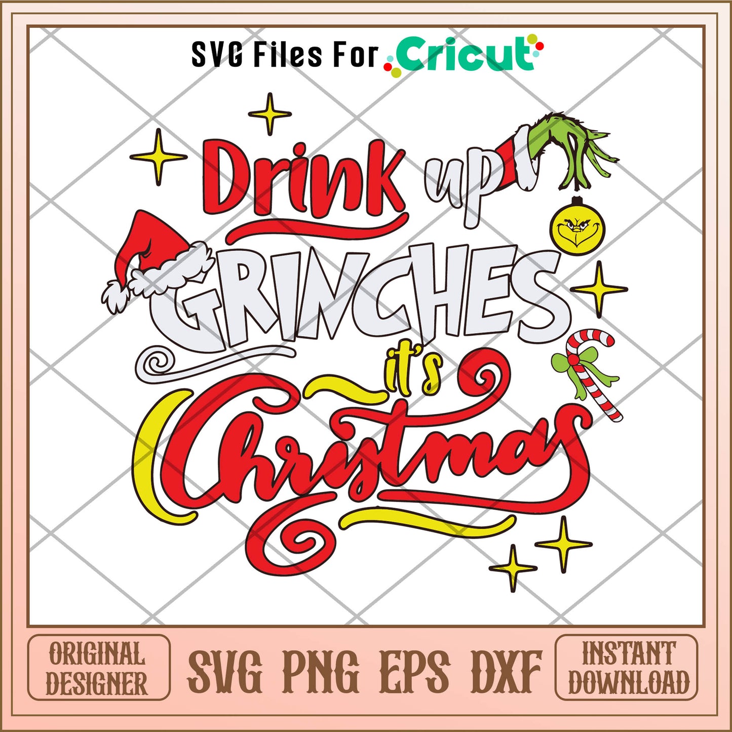 Funny christmas drink up grinches svg, the grinch funny svg