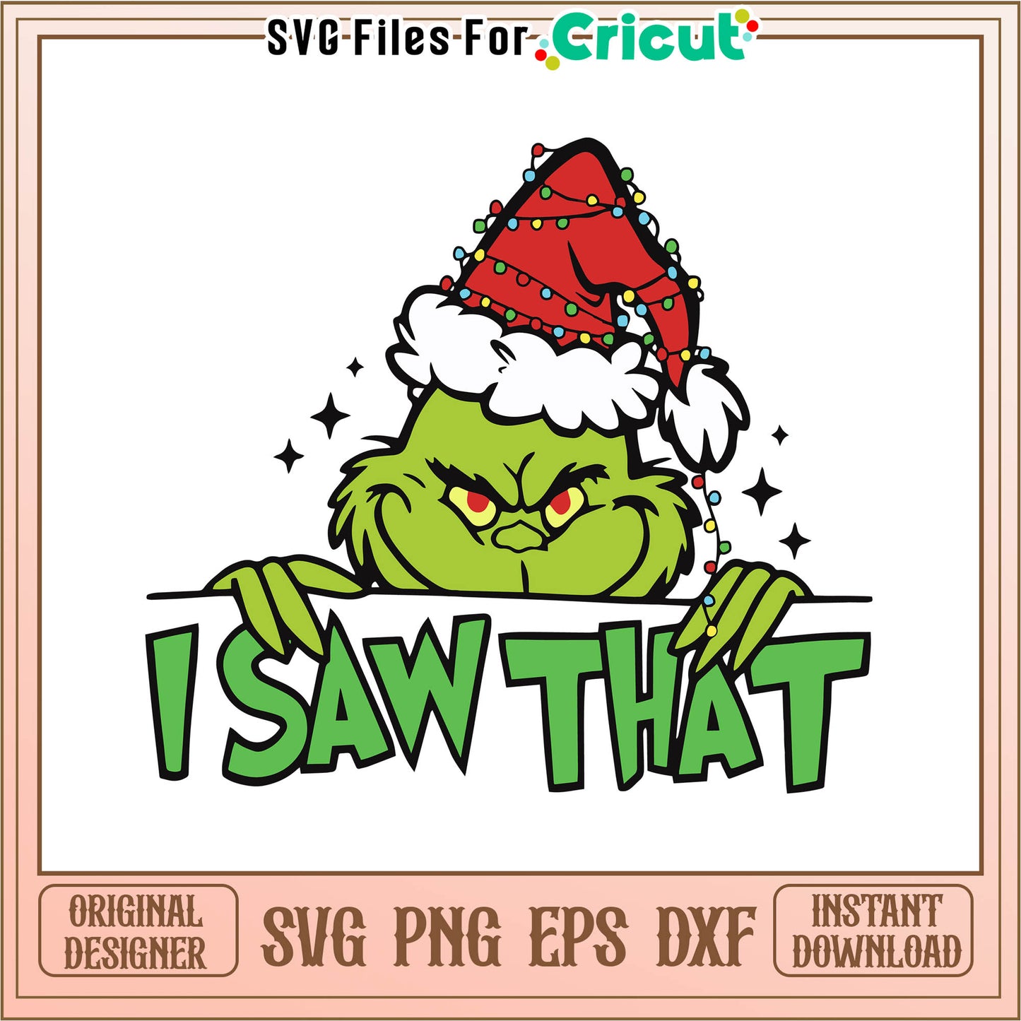 Funny i saw that grinch santa svg, merry grinchmas mug svg