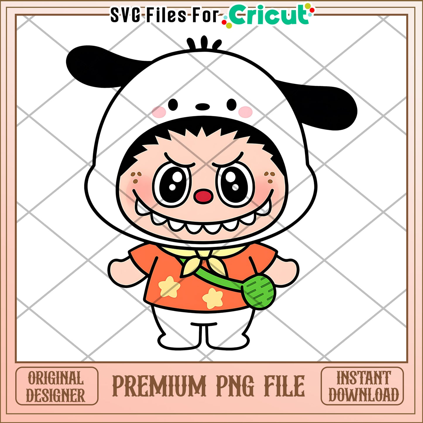 Funny labubu dog png, cute labubu png, labubu popmart png